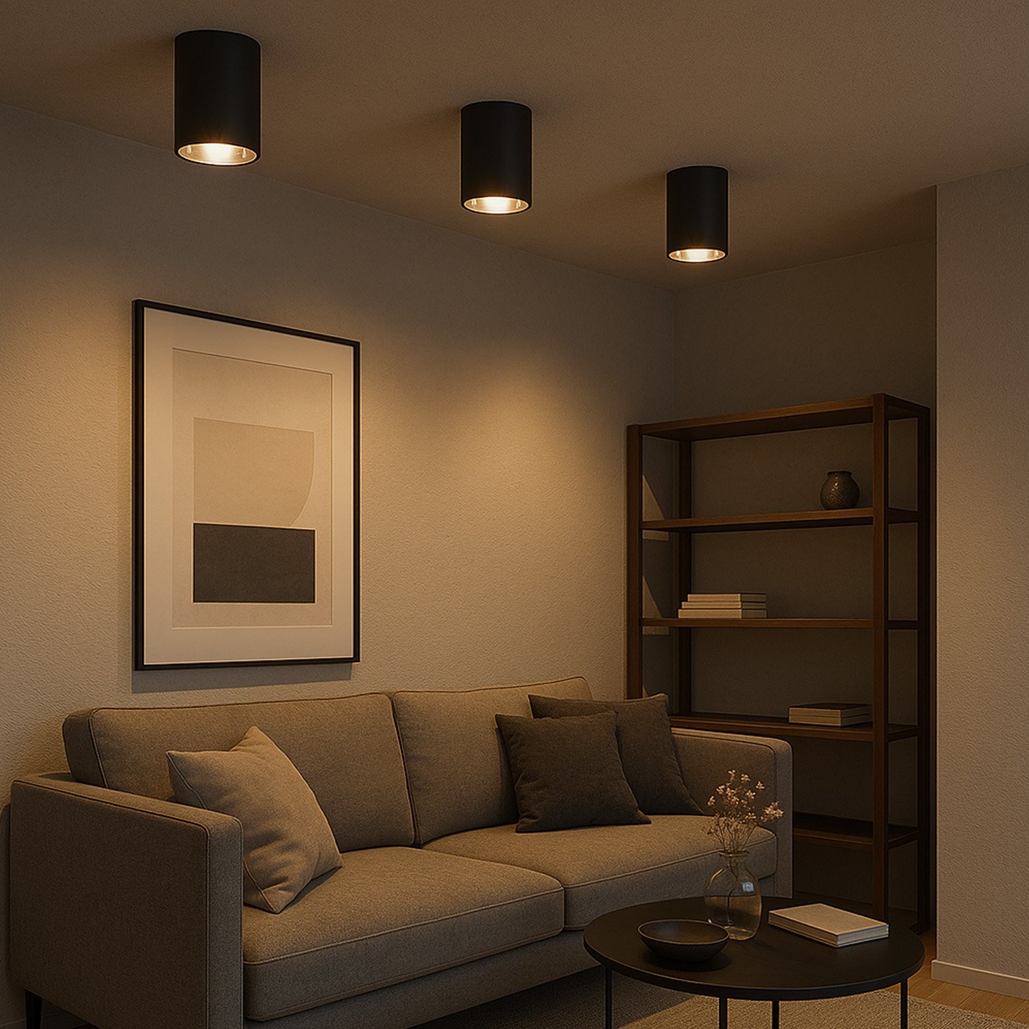 Silindir Dekoratif Armatür Siyah-Platin Maxled MX-3504 (140mm)