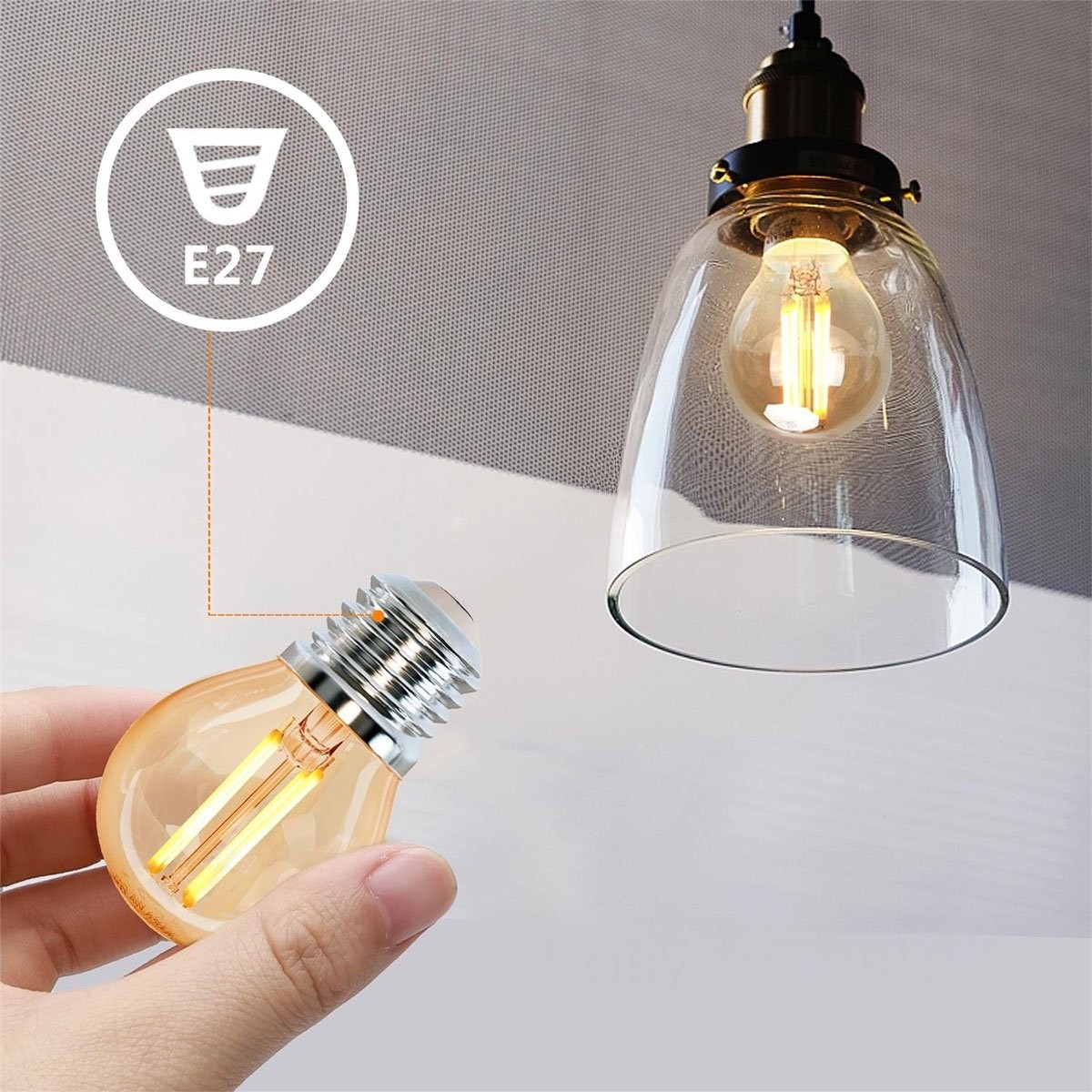 LED Rustik Ampul G45 4W Amber Noas YL92-2010