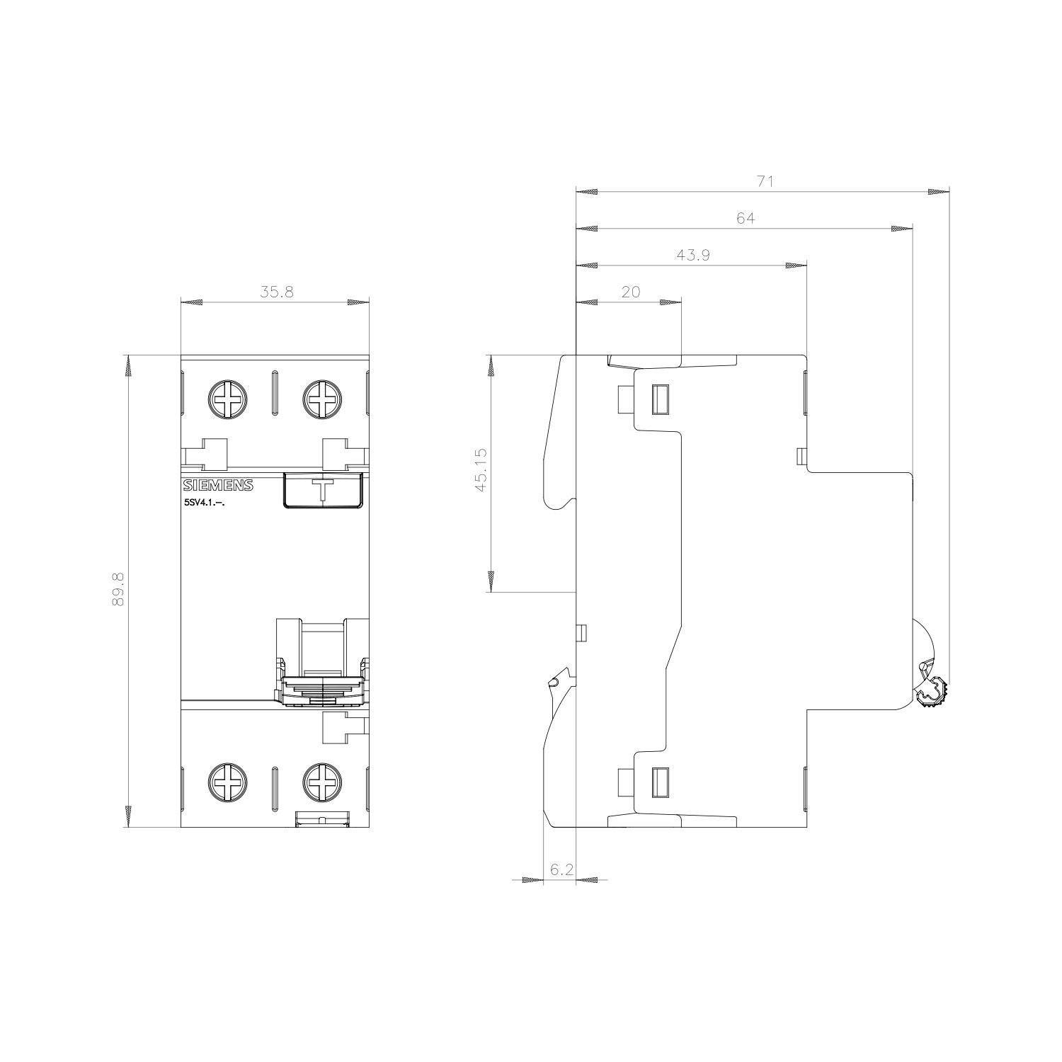 Kaçak Akım Rölesi - 25A 300mA AC Tipi - Siemens 5SV4612-0