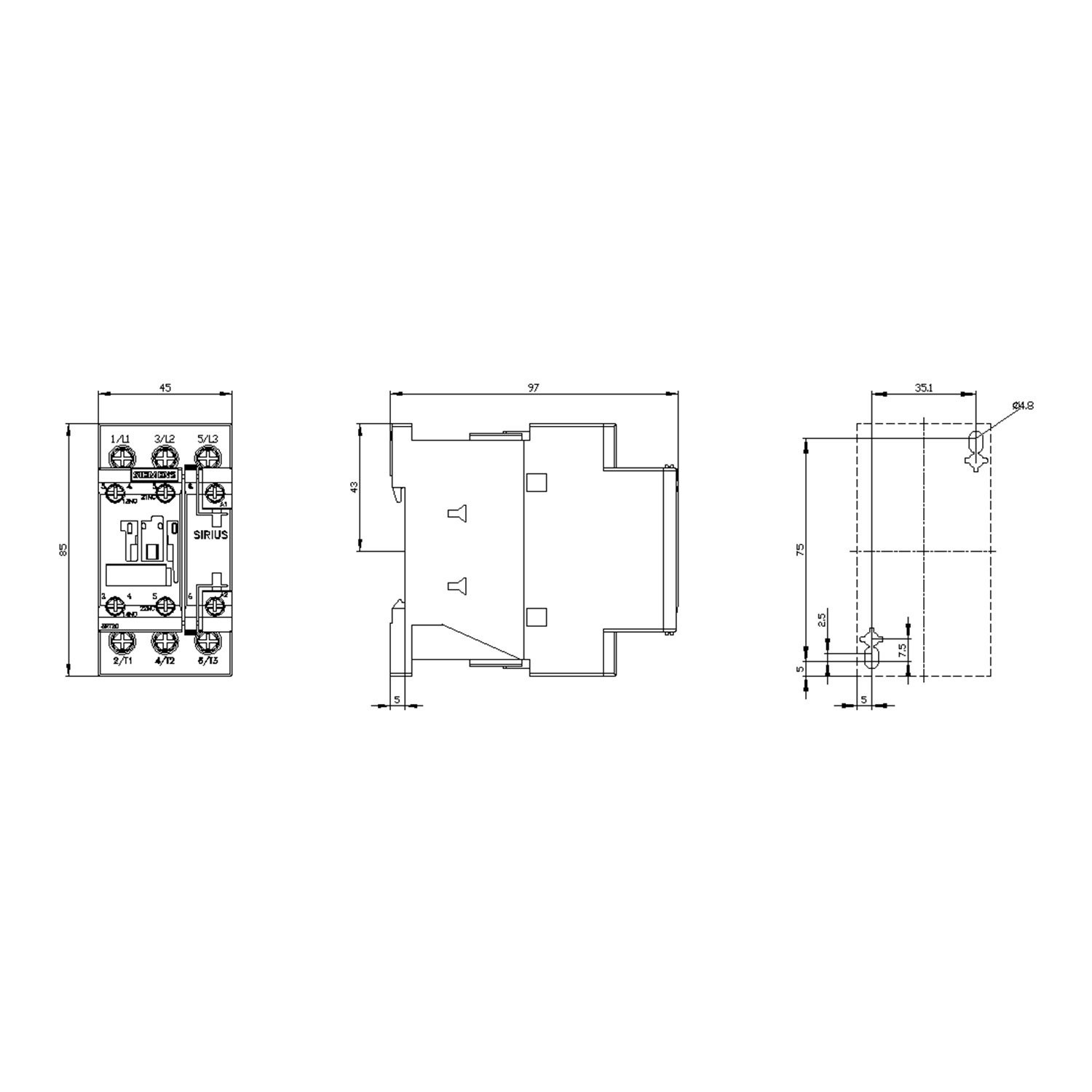 Sirius Kontaktör - 12A 230V AC 5,5kW - Siemens 3RT2024-1AP00