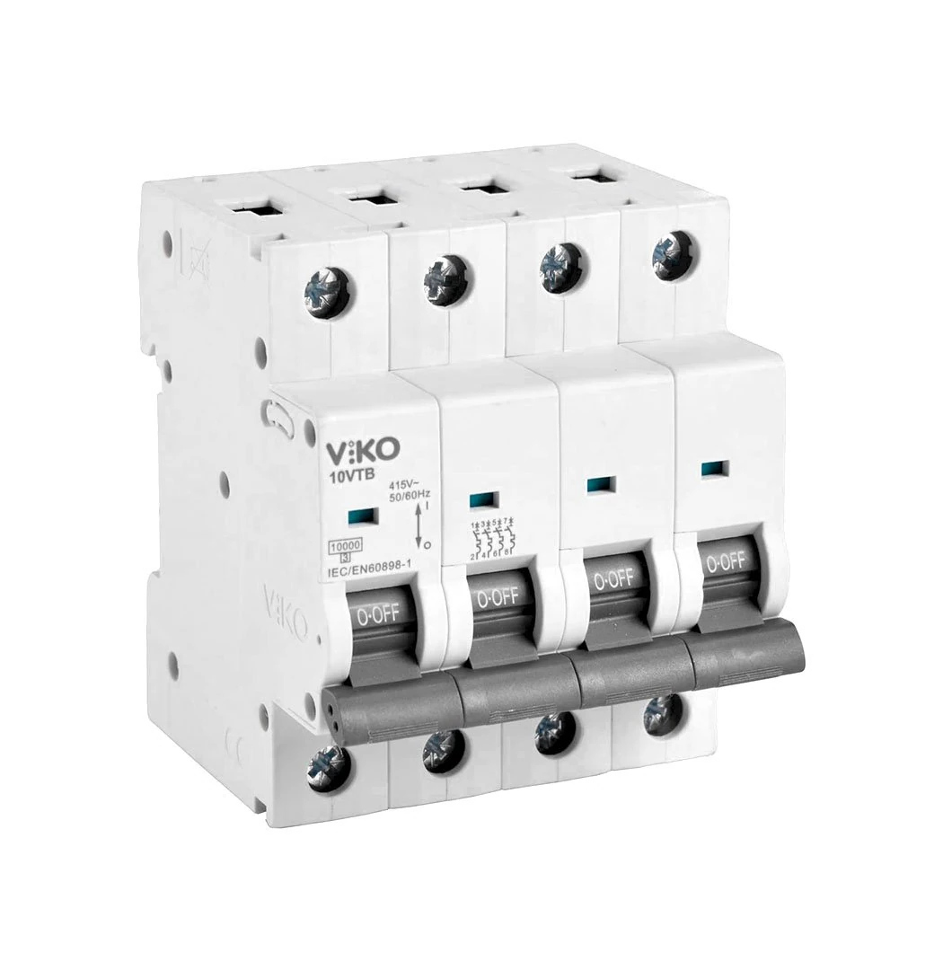 Otomatik Sigorta C Tipi 10A 4 Fazlı 10kA Viko 10VTB-4C10
