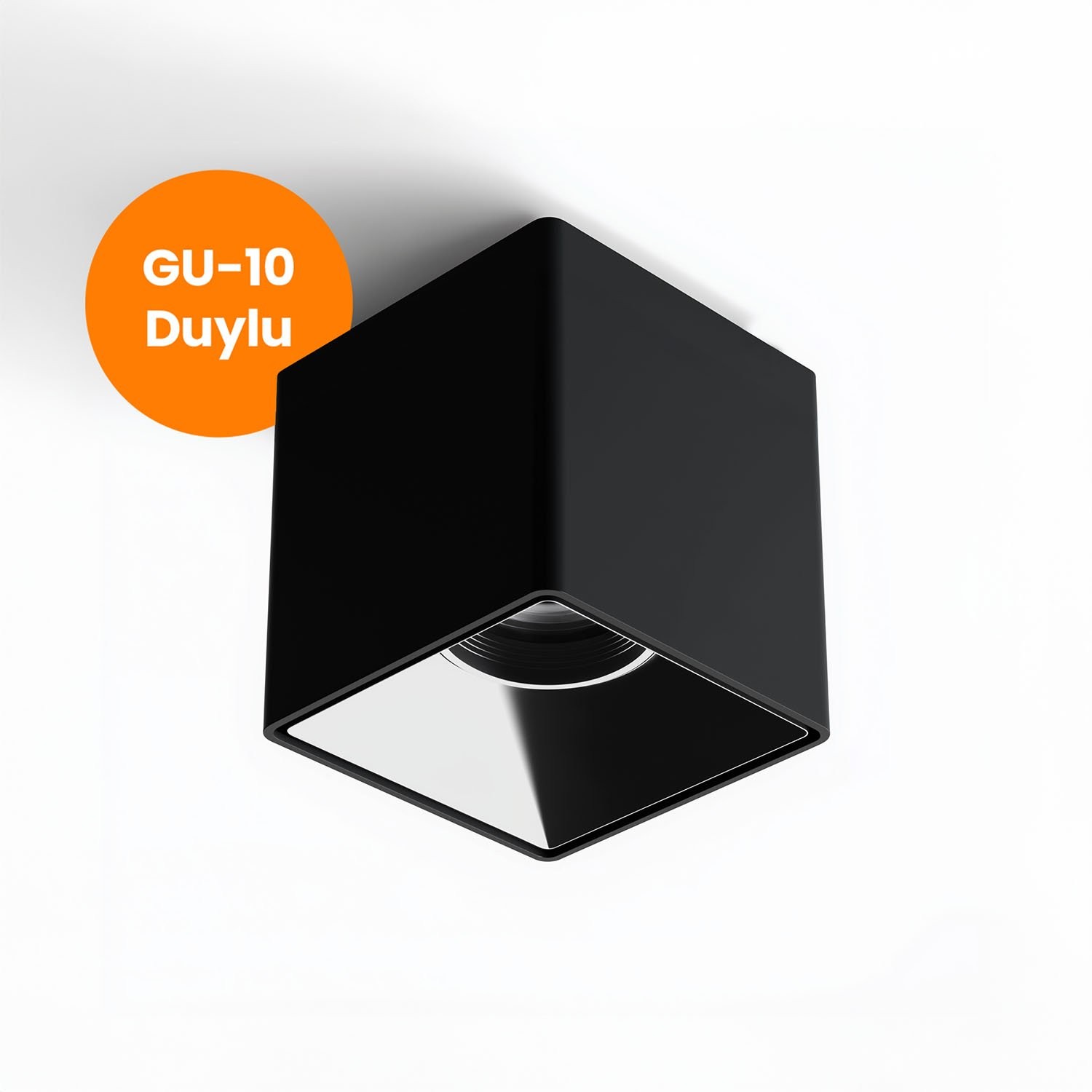 Kare Dekoratif Armatür Siyah-Platin Maxled MX-3520 (140mm)