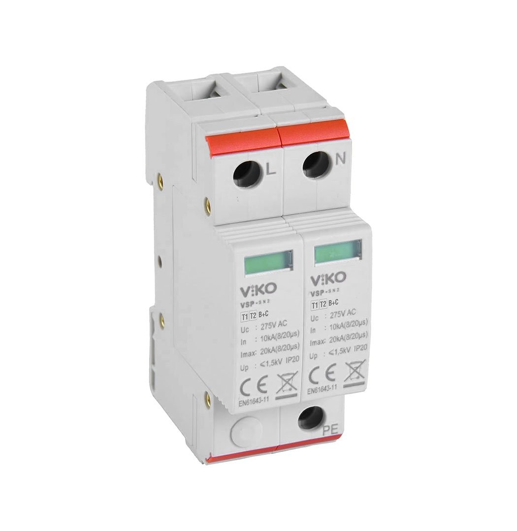 Modüler Parafudr 2 Fazlı 50kA 275V AC B+C Sınıfı Viko VSP-2/50/B+C