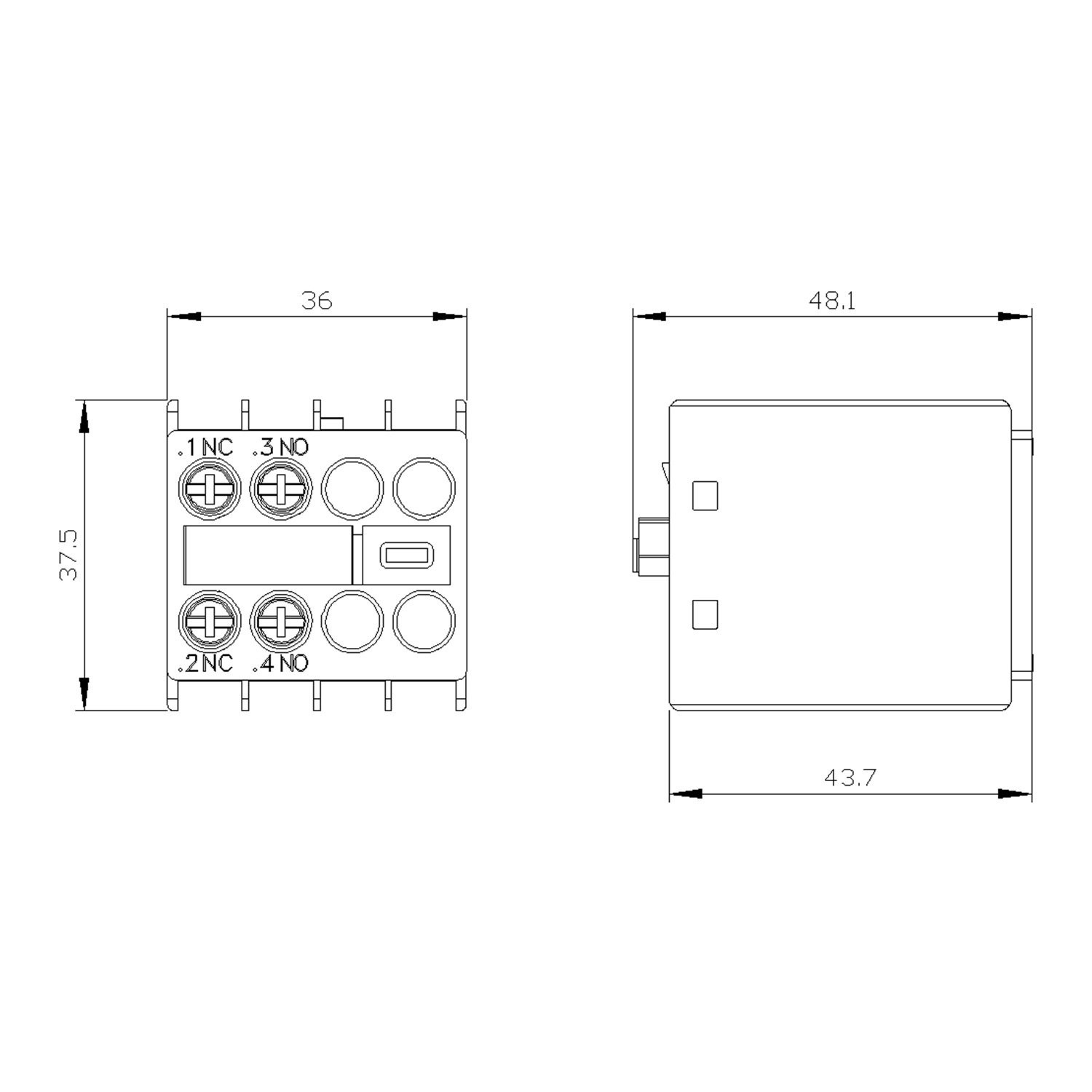 Yardımcı Kontaktör Bloğu - 1NO + 1NC - Siemens 3RH2911-1HA11