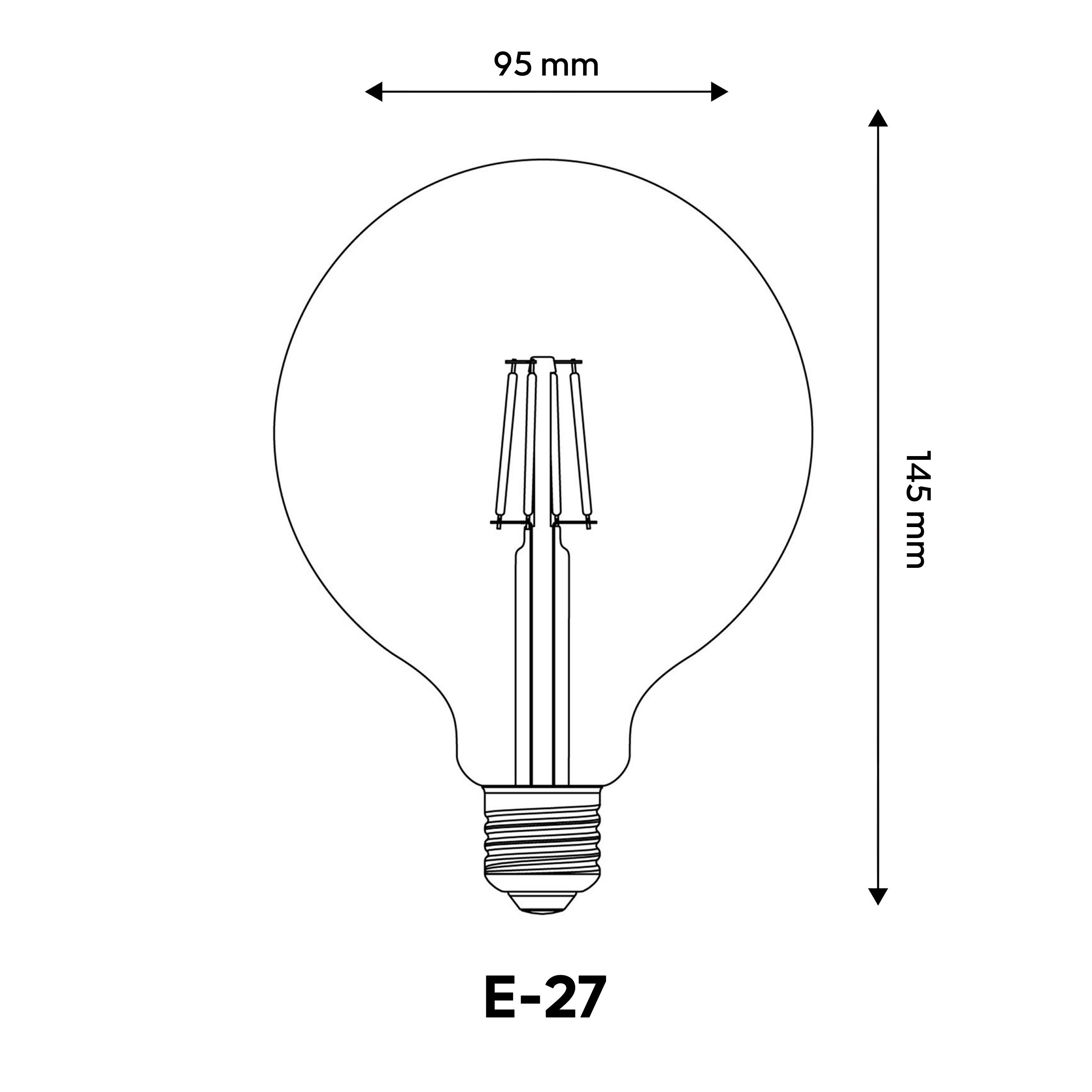 Glop LED Rustik Ampul - 6W Amber G-95 - Cata CT-4286