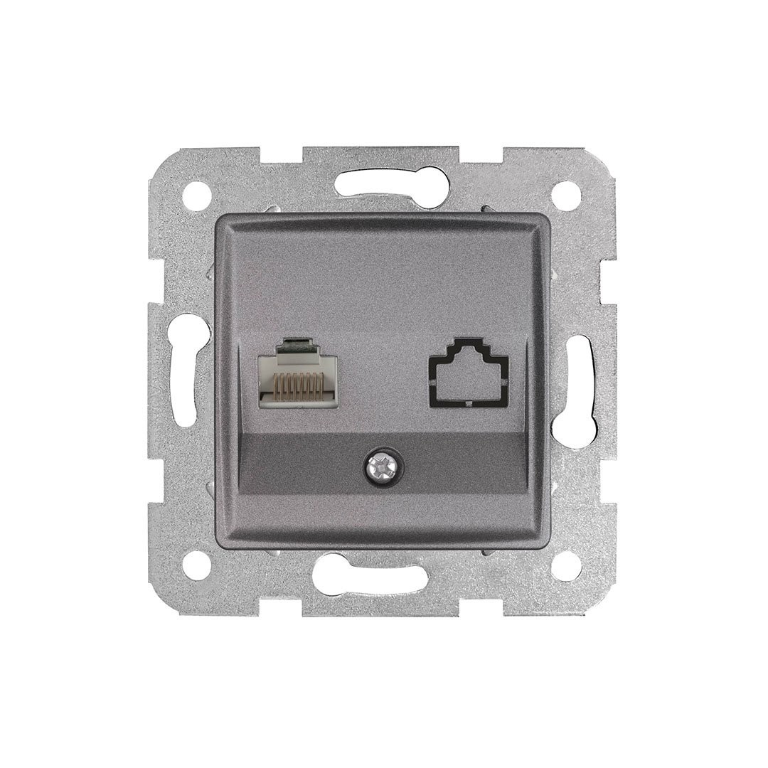Viko Linnera Life Granit Grisi Tekli Data Prizi (RJ45 CAT5E) - 90442032