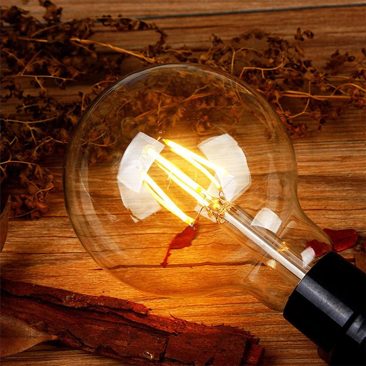 LED Rustik Glop Ampul G95 E27 6W 2200K Amber Fuji FLR G95