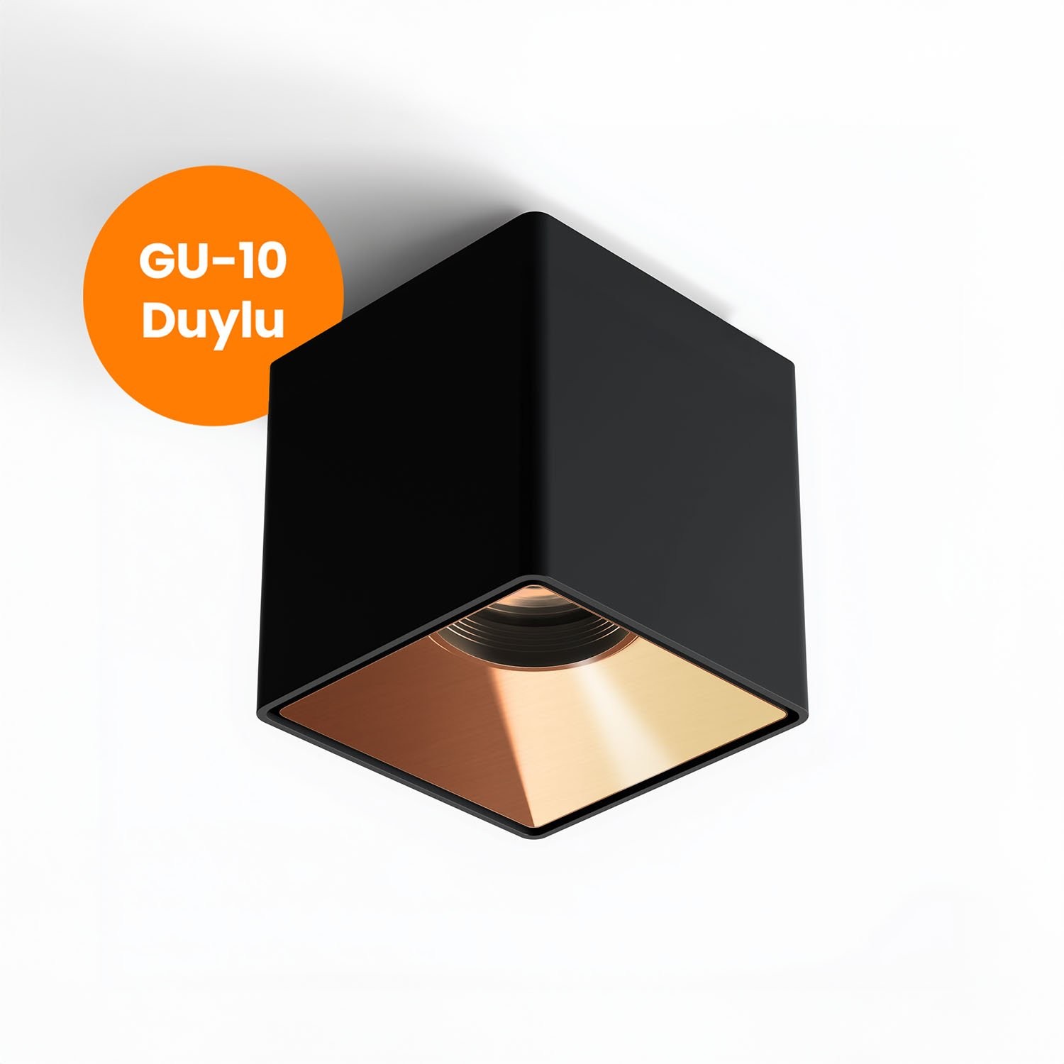 Kare Dekoratif Armatür Siyah-Rose Maxled MX-3522 (140mm)