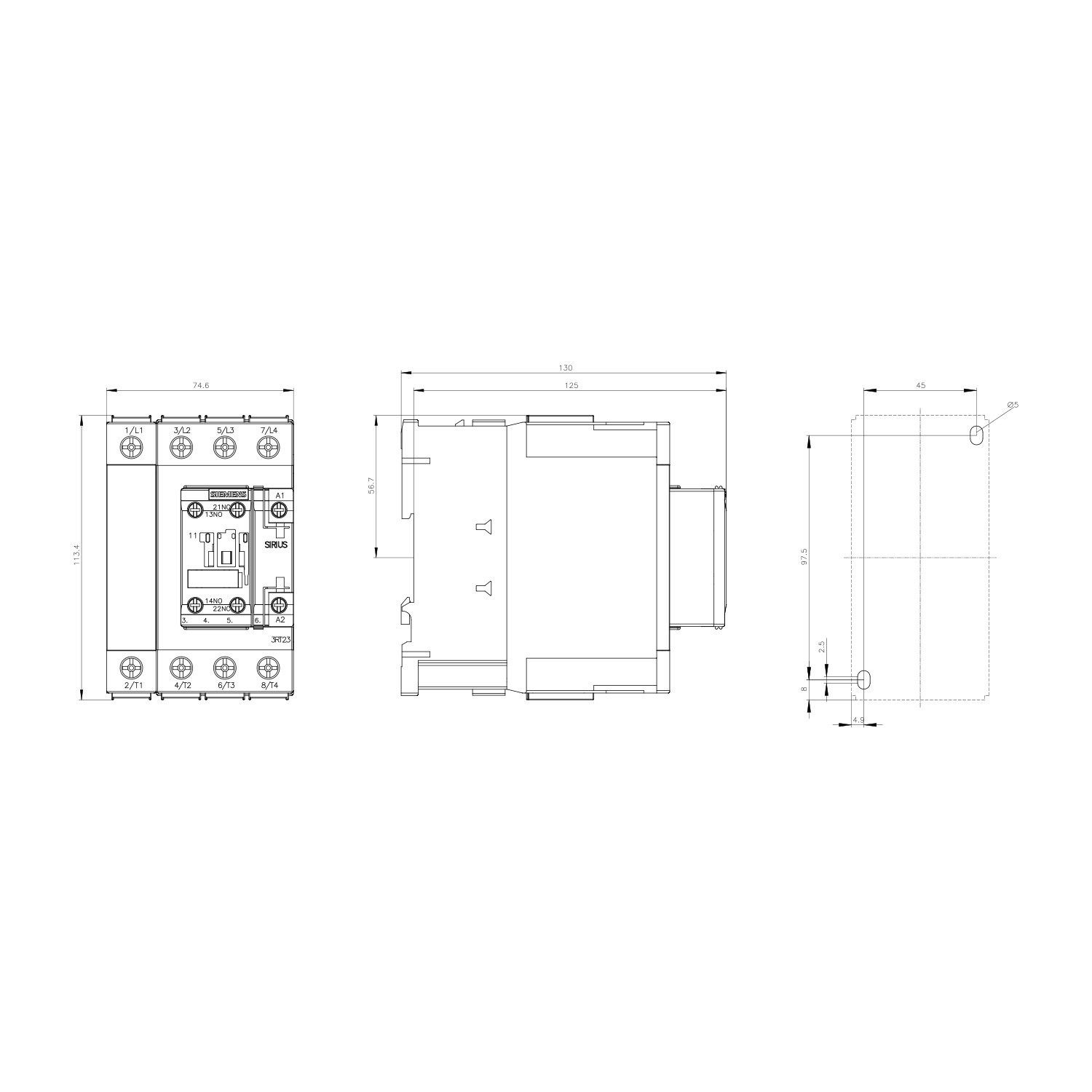 Sirius Kontaktör - 60A 230V 4 Kutuplu - Siemens 3RT2336-1AP00