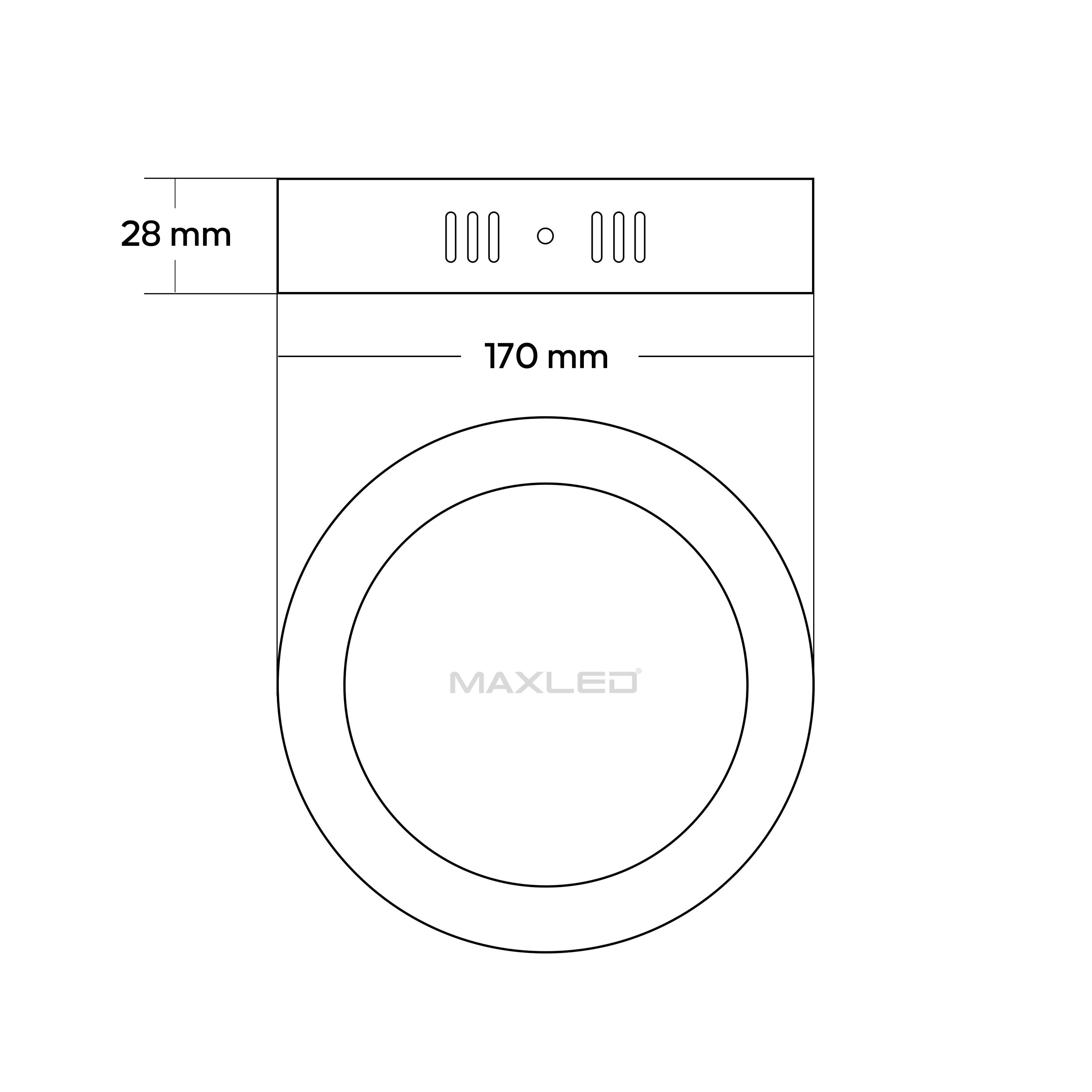 Sıva Üstü Yuvarlak LED Panel Beyaz Kasa - 12W 6500K - Maxled MX-1043B