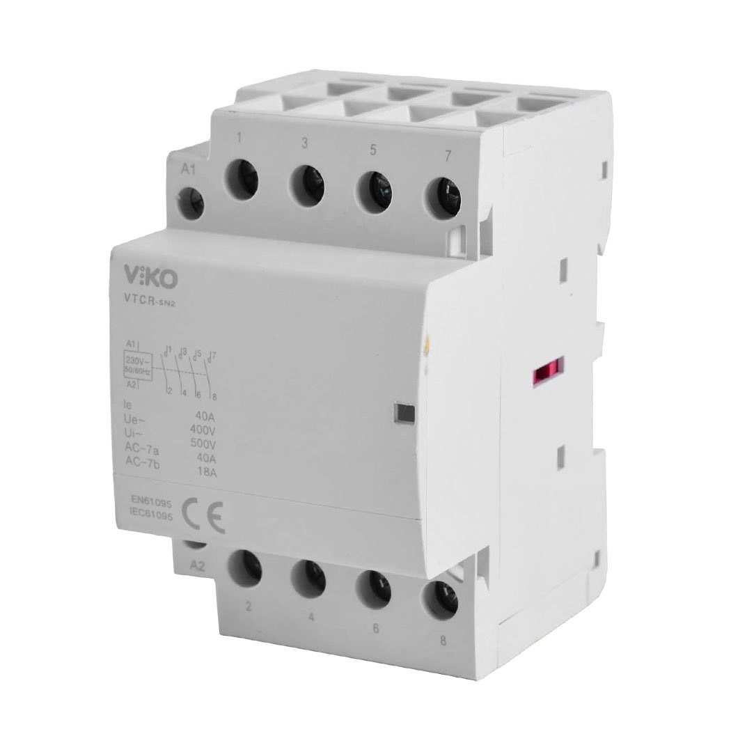 Modüler Kontaktör 40A 4 Fazlı 4NO Viko VTCR-40/40