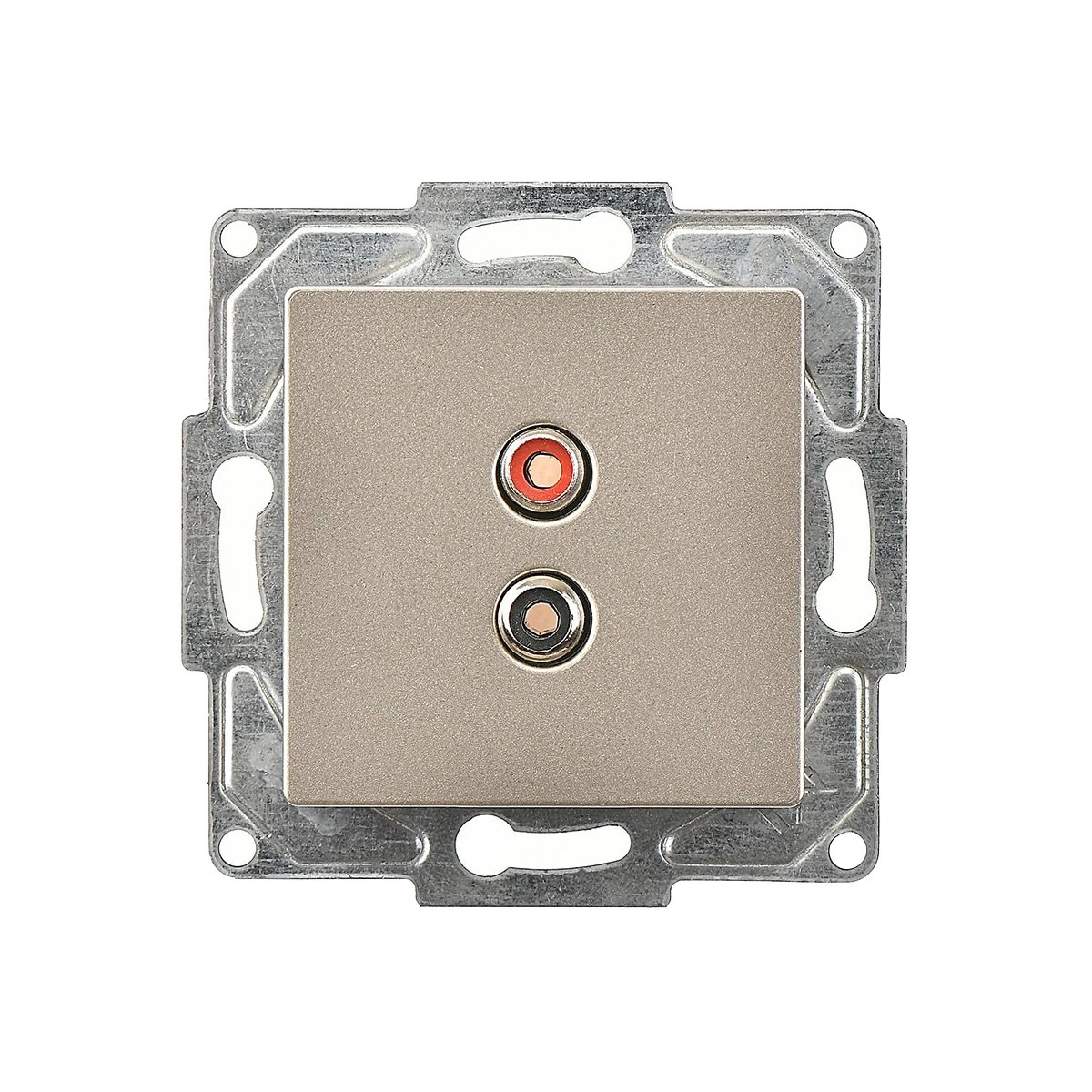 Metalik Bej Müzik Yayın Priz Mekanizma Günsan Eqona