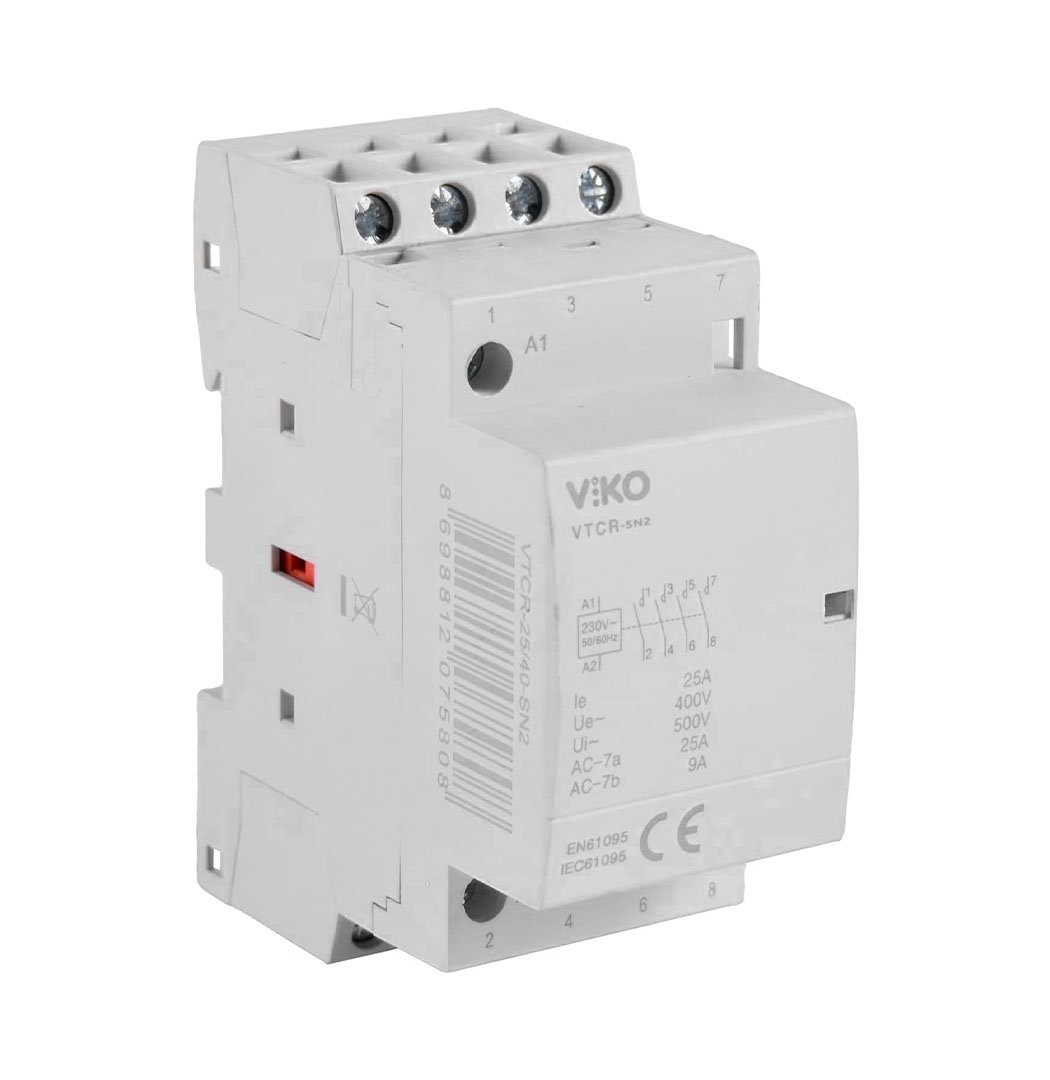 Modüler Kontaktör 25A 4 Fazlı 4NO Viko VTCR-25/40