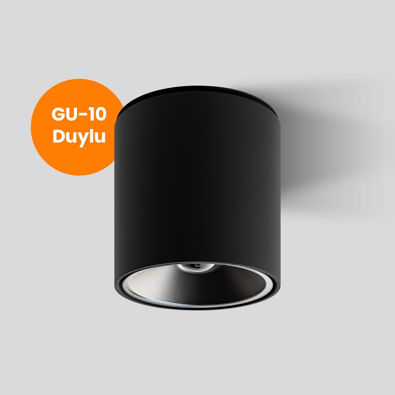 Silindir Dekoratif Armatür Siyah-Platin Maxled MX-3500 (100mm)