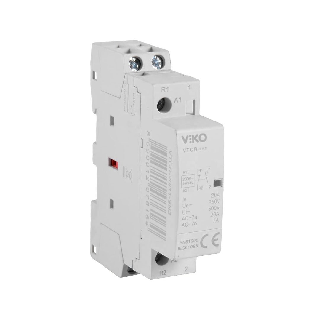 Modüler Kontaktör 25A 2 Fazlı 1NO+1NC Viko VTCR-25/11
