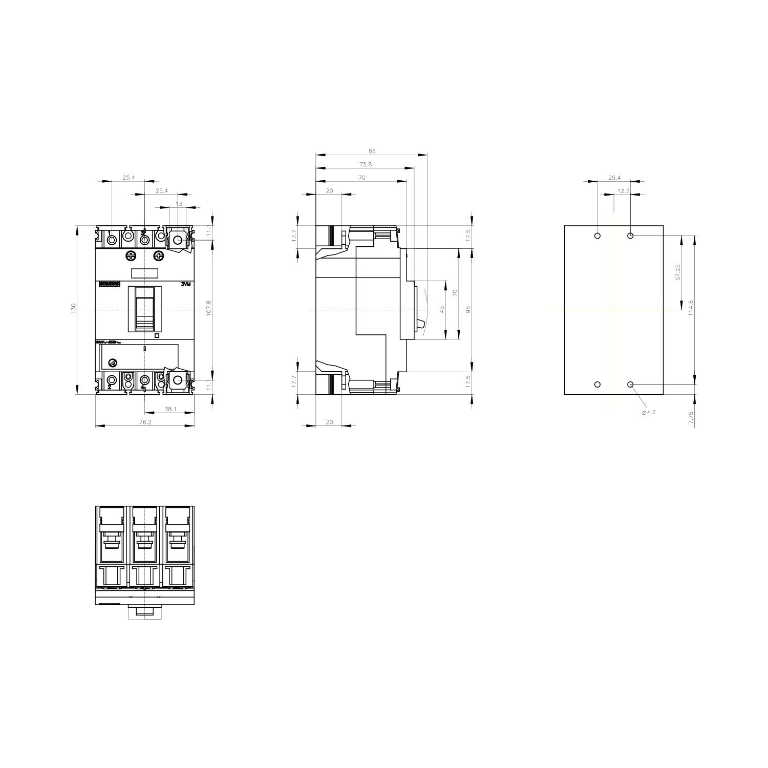 Kompakt Şalter TMŞ - 32A 25kA 3 Kutuplu - Siemens 3VM1132-3EE32-0AA0