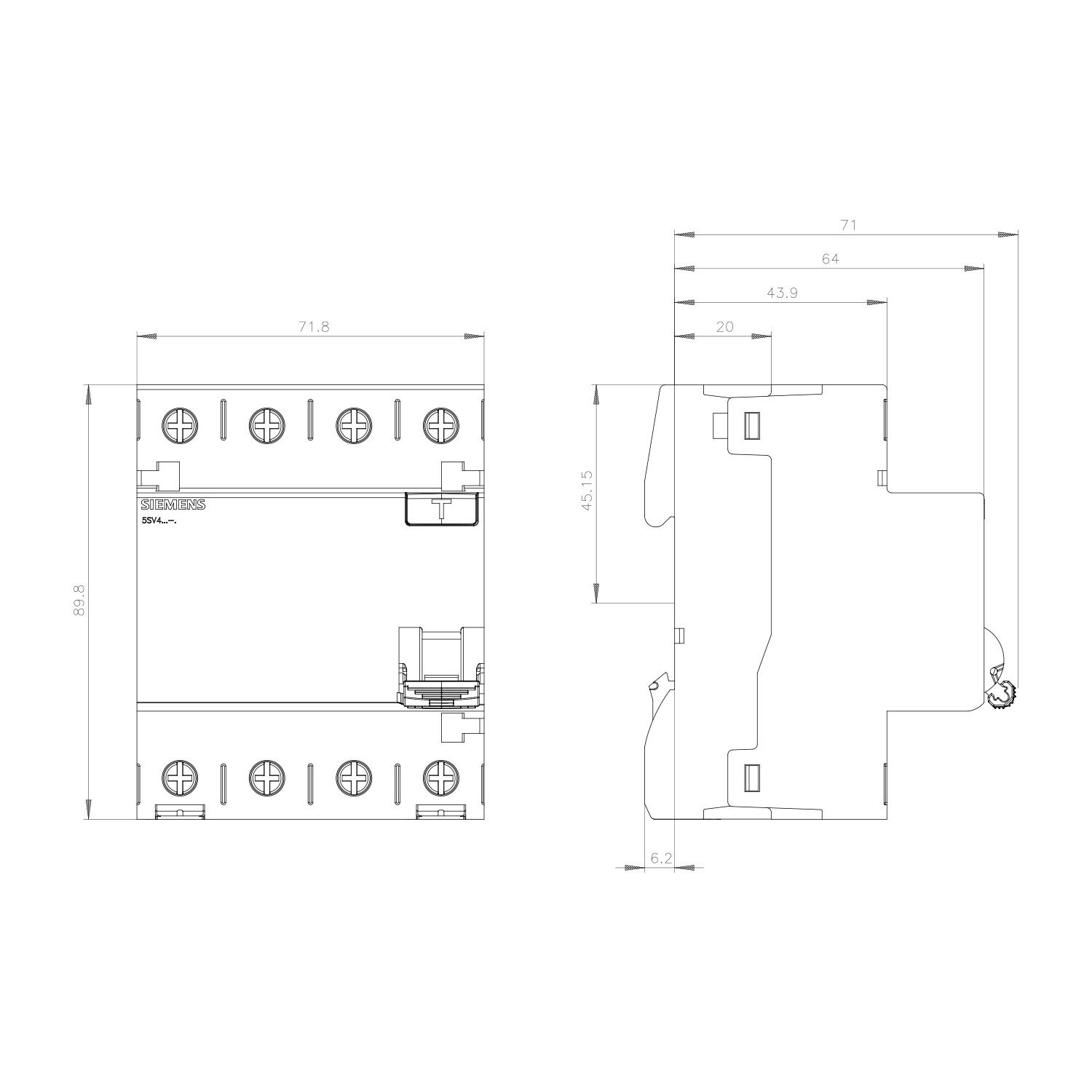 Kaçak Akım Rölesi - 25A 30mA AC Tipi - Siemens 5SV4342-0