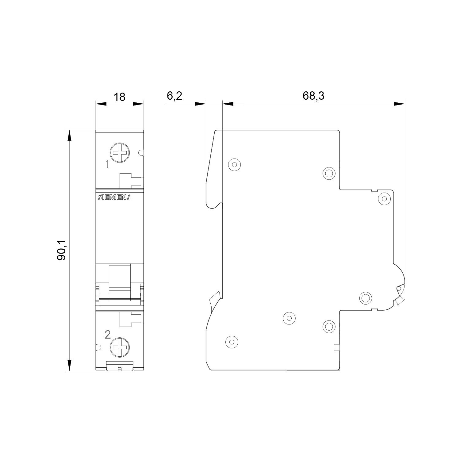 Otomatik Sigorta C Tipi - 20A 1 Fazlı 10 kA - Siemens 5SL4120-7