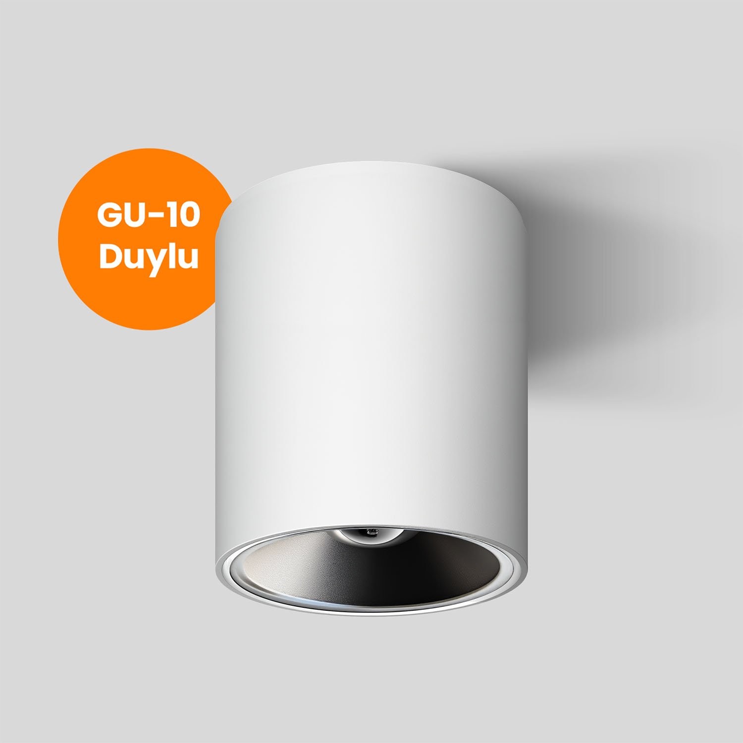 Silindir Dekoratif Armatür Beyaz-Platin Maxled MX-3512 (140mm)