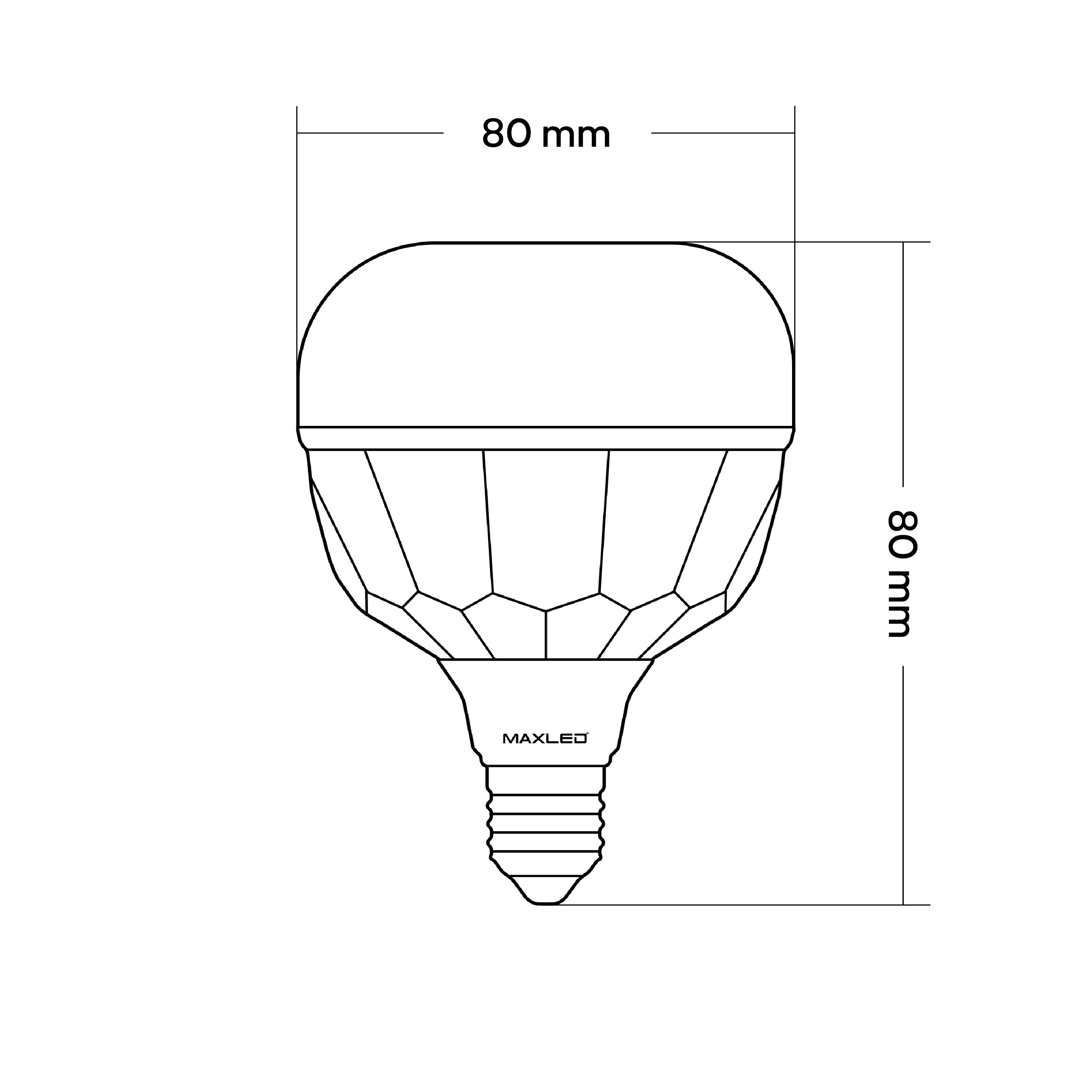 Kristal Torch LED Ampul - 20W 3000K Gün Işığı - Maxled MX-2900G