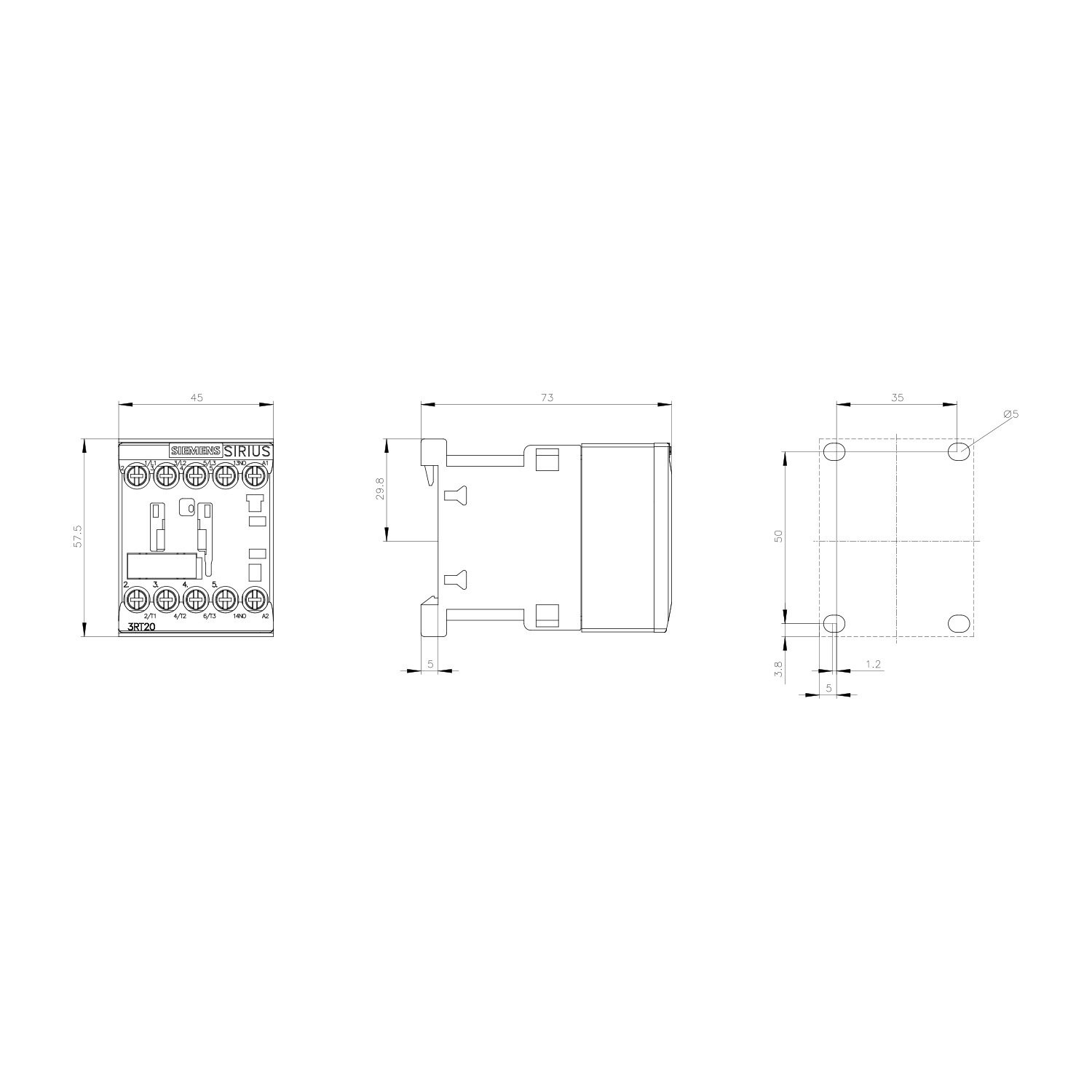 Sirius Kontaktör - 16A 230V AC 7,5kW - Siemens 3RT2018-1AP01