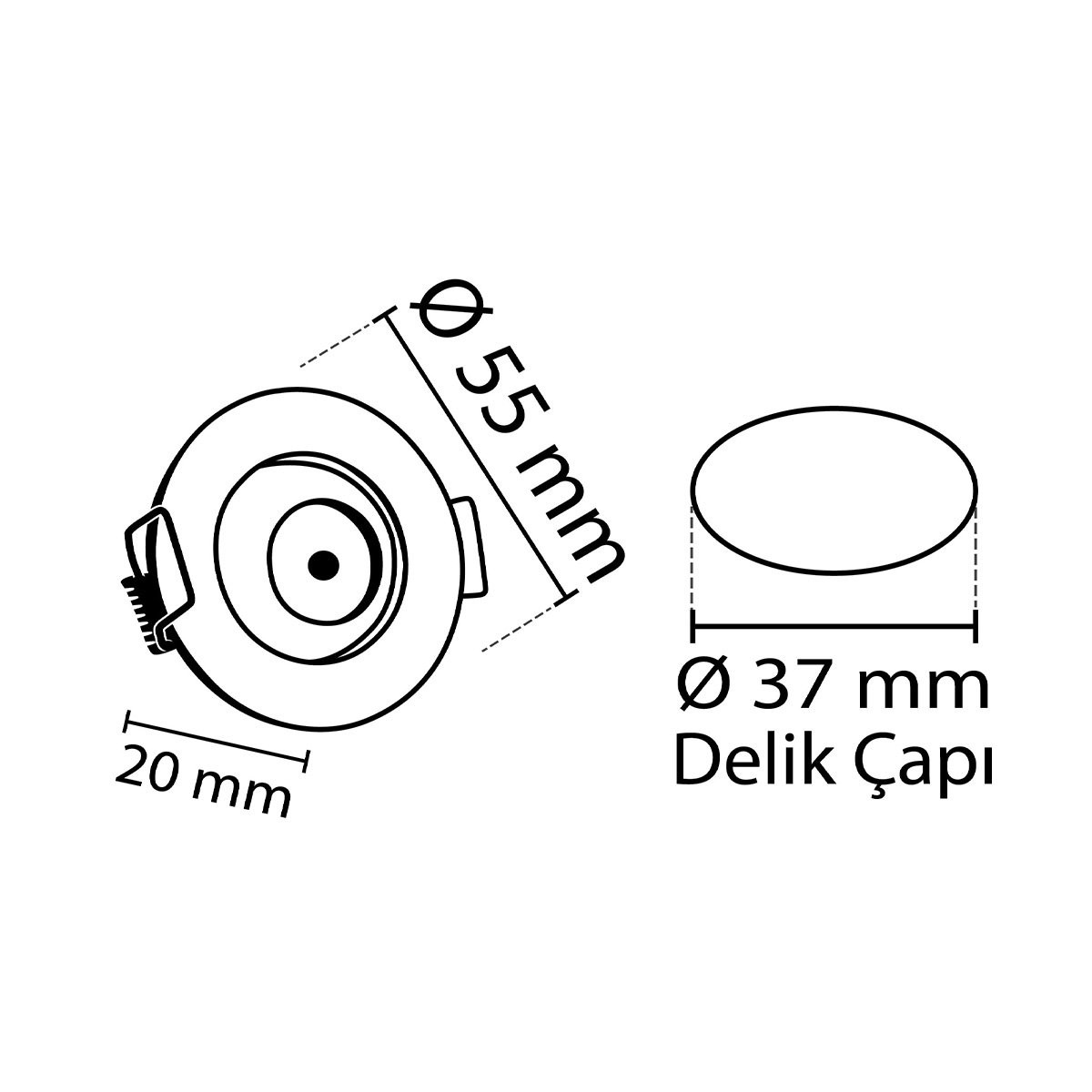 Hareketli LED Spot Saten Kasa - 1W 3200K - Noas YL94-0102 (Manda Gözü)