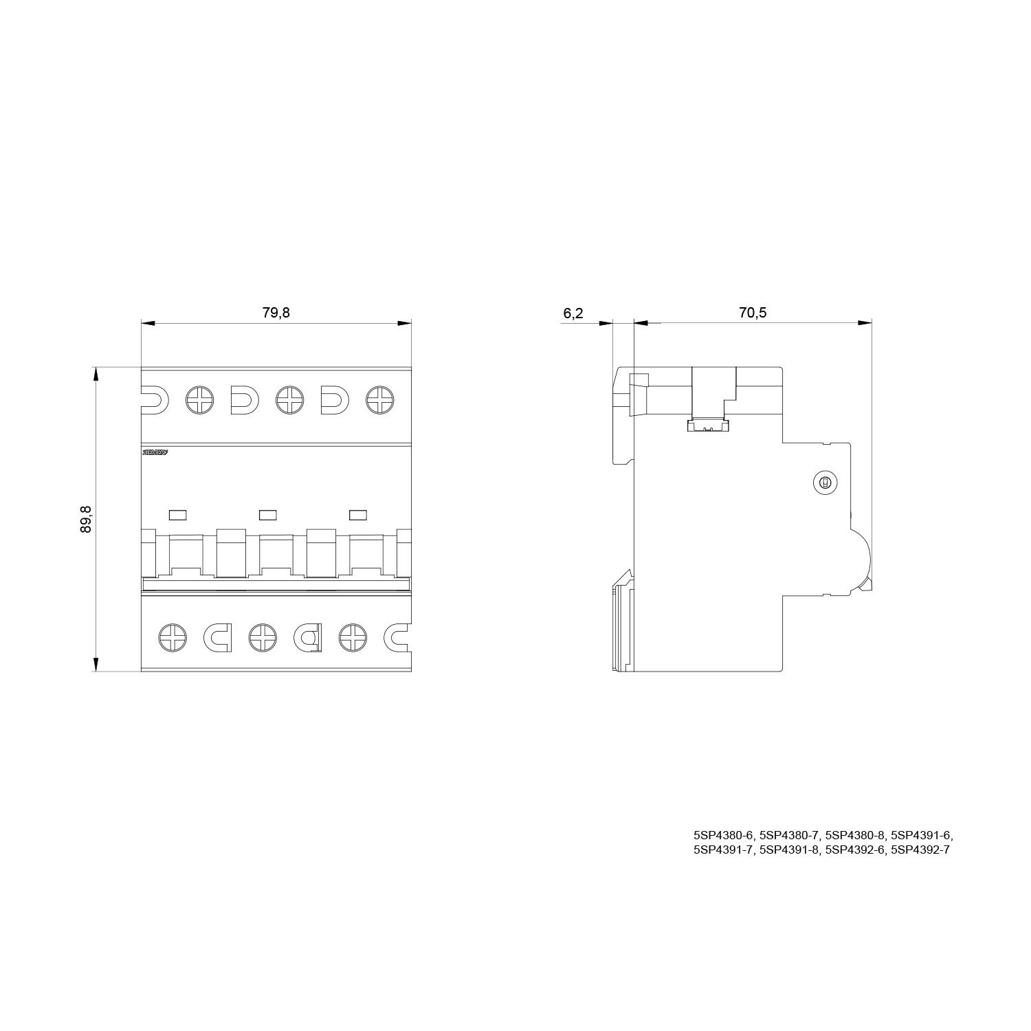 Otomatik Sigorta C Tipi - 125A 3 Fazlı 10 kA - Siemens 5SP4392-7