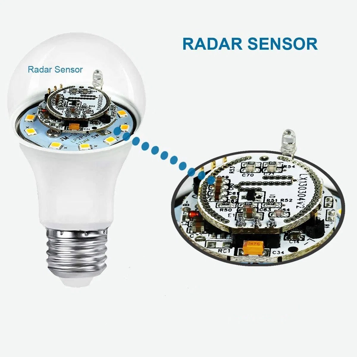 Radar Sensörlü LED Ampul 12W 6500K Soğuk Beyaz Noas YL95-1201-S