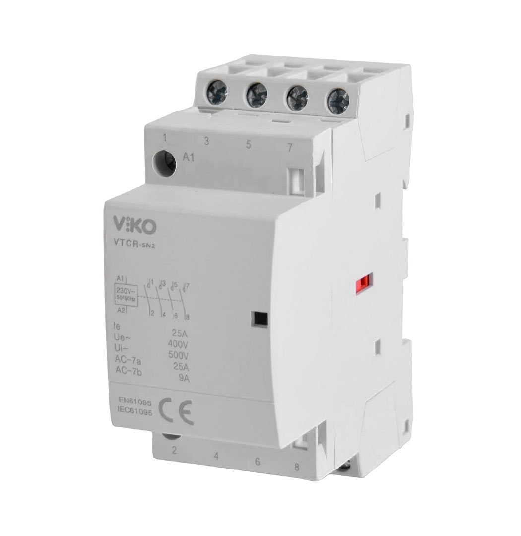 Modüler Kontaktör 25A 4 Fazlı 4NO Viko VTCR-25/40