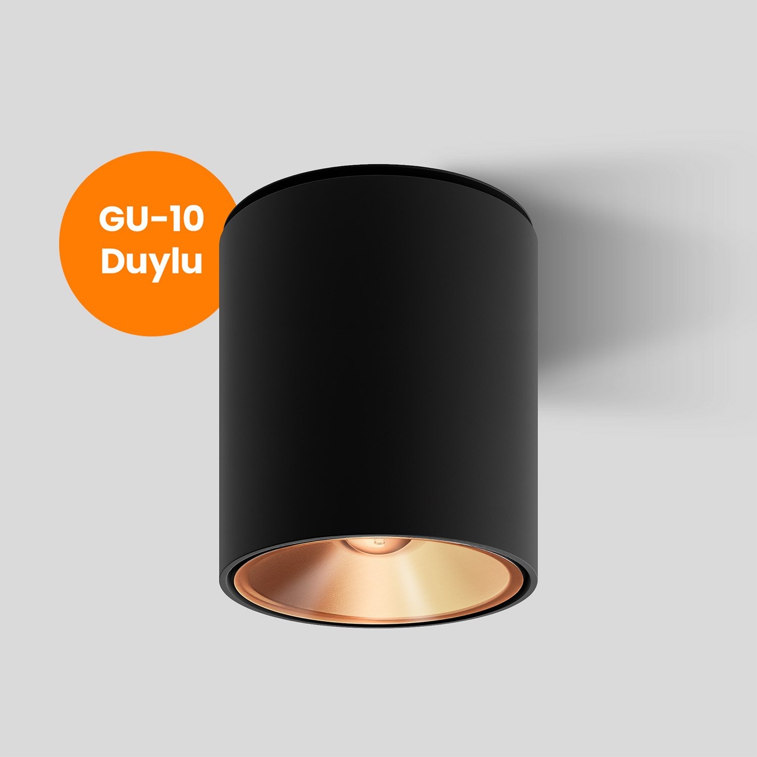 Silindir Dekoratif Armatür Siyah-Rose Maxled MX-3506 (140mm)