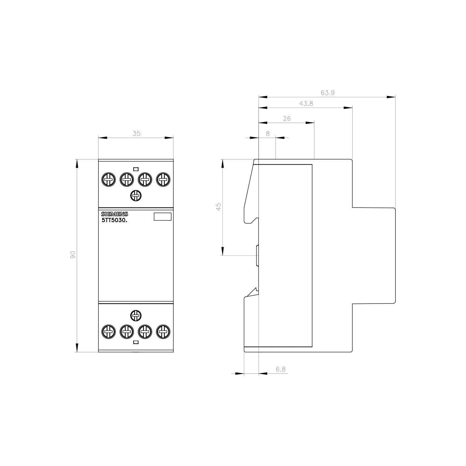 Insta Kontaktör 25A 4NO 230V - Siemens 5TT5830-0