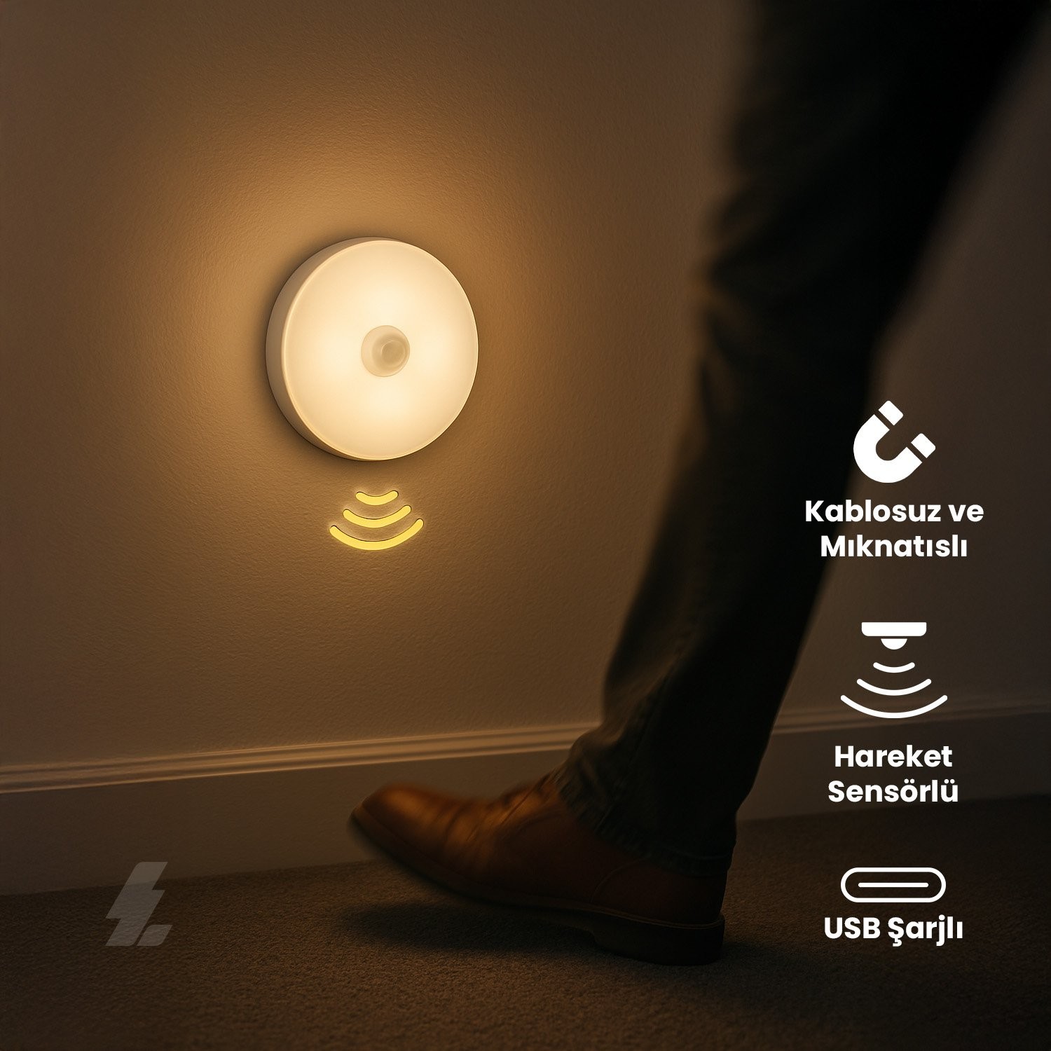 Hareket Sensörlü Gece Lambası - 0.5W 4000K - Maxled MX-9030