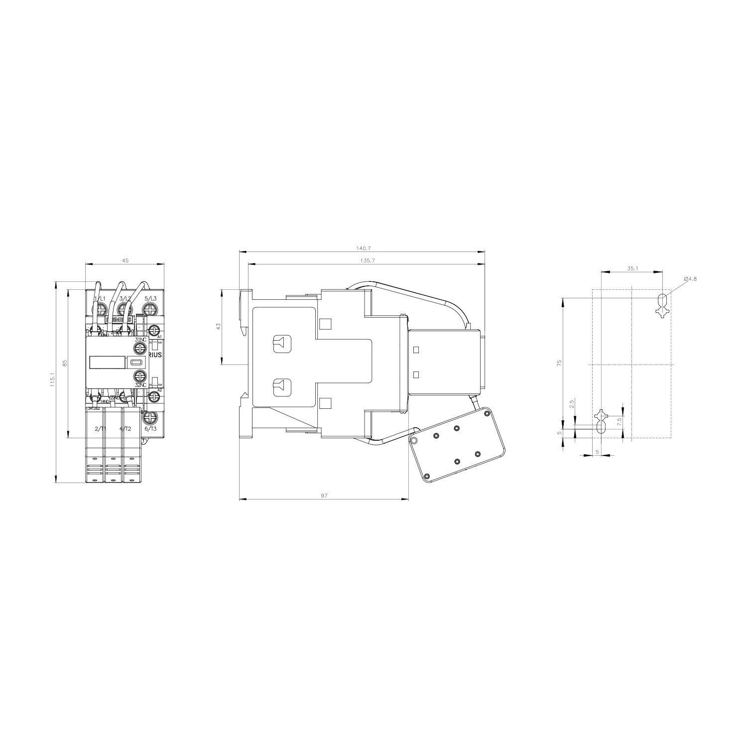 Kondansatör Kontaktör - 8-25kVAR - Siemens 3RT2627-1AP05