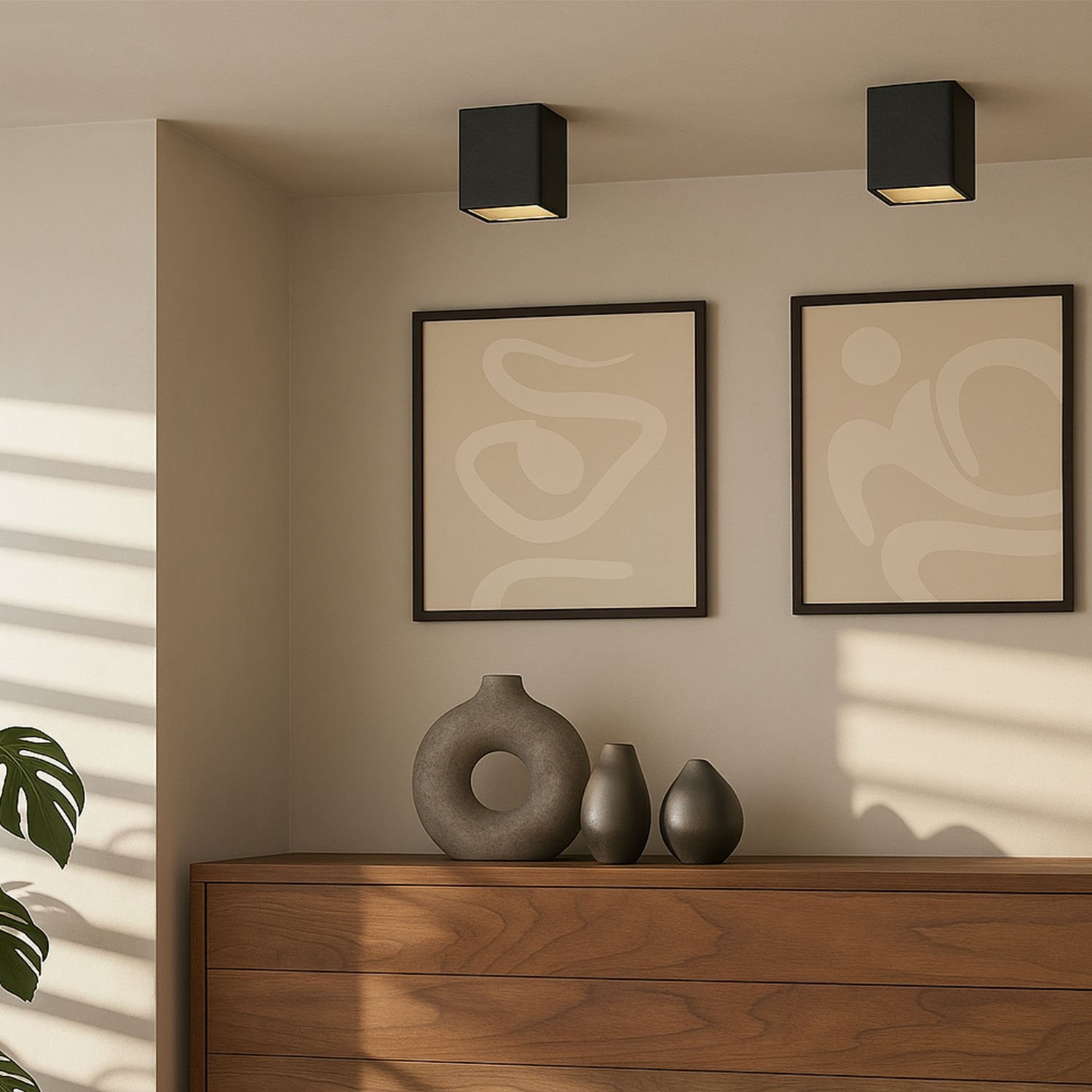 Kare Dekoratif Armatür Siyah-Platin Maxled MX-3516 (100mm)