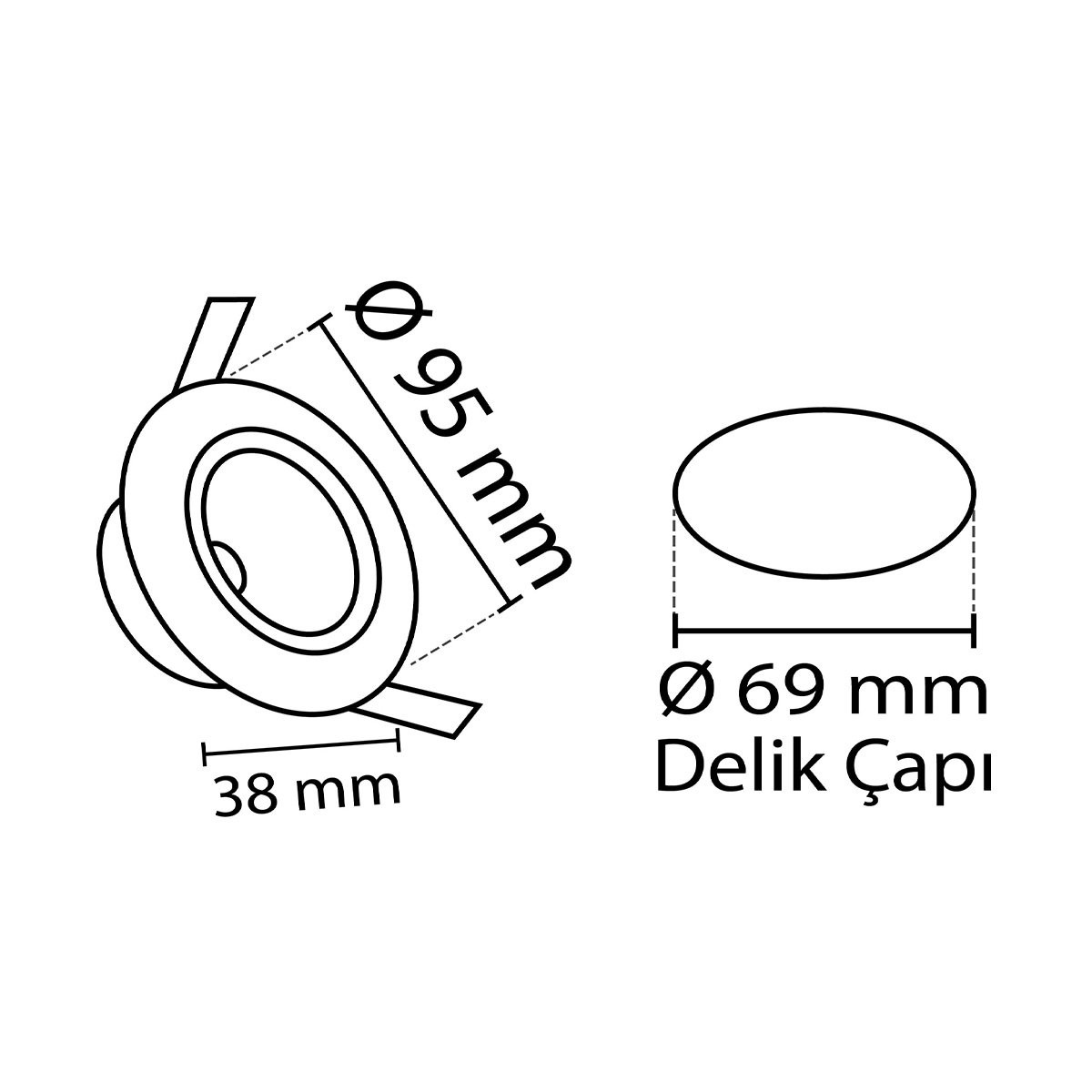 Sıva Altı LED Spot Nemrut - 5W 3200K Gün Işığı - Noas YL28-2502