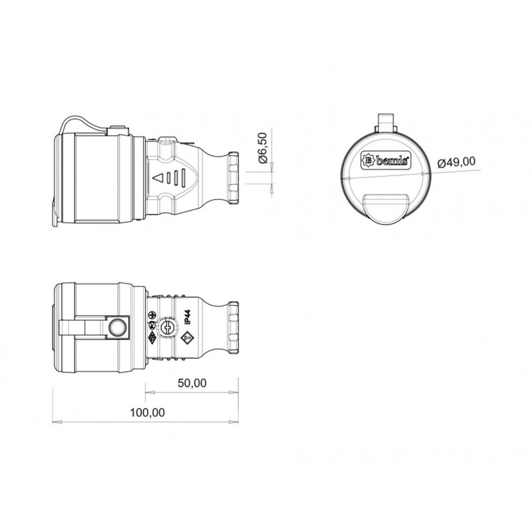 Uzatma Priz Fransız Tipi - Bemis BK1-1402-2361