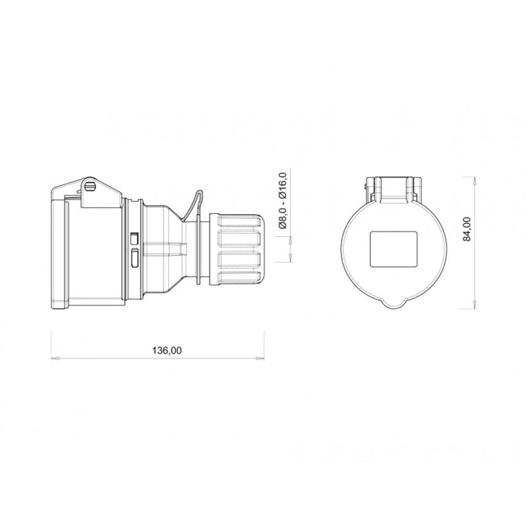 Uzatma Priz 5x16A 380V - Bemis BC1-1505-2312