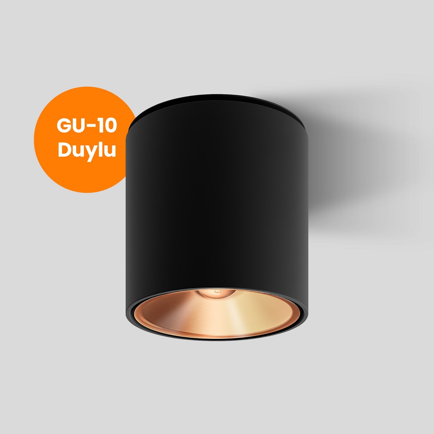 Silindir Dekoratif Armatür Siyah-Rose Maxled MX-3502 (100mm)