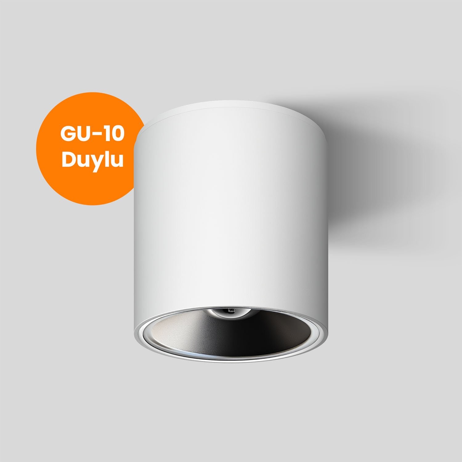 Silindir Dekoratif Armatür Beyaz-Platin Maxled MX-3508 (100mm)