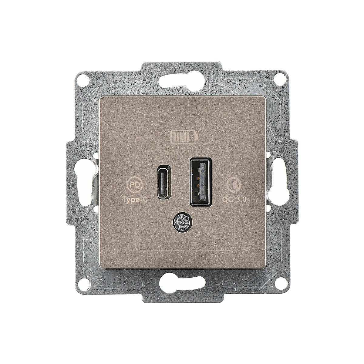 Mocha 2 Çıkışlı USB Şarj Priz Mekanizma - 20W (Type C + Type A) Günsan Eqona