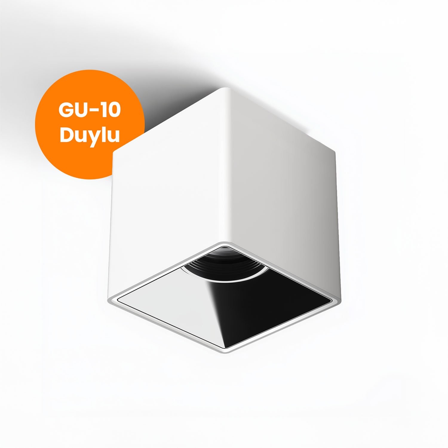Kare Dekoratif Armatür Beyaz-Platin Maxled MX-3524 (100mm)