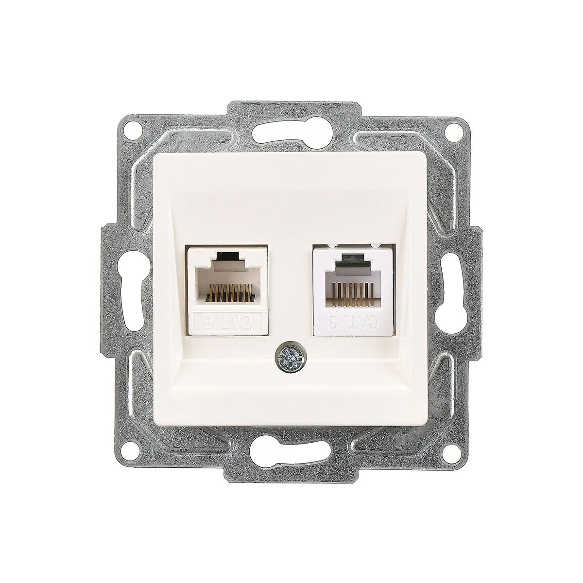 Fildişi Beyazı Data & Nümeris Telefon Priz Mekanizma (RJ45 Cat6+Cat3) Günsan Eqona