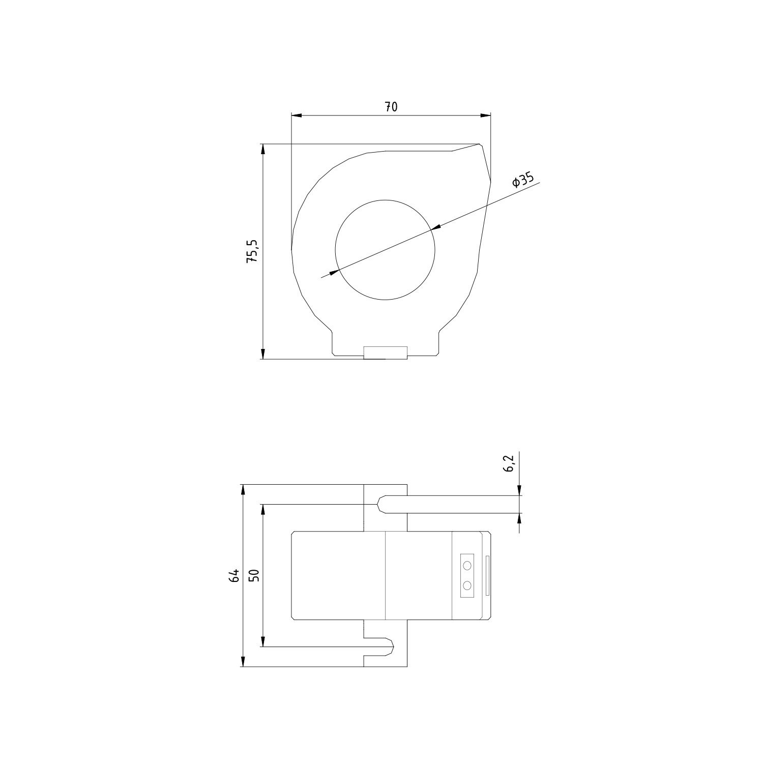 Toroid Akım Trafosu 35mm Çap - Siemens 3UL2302-1A