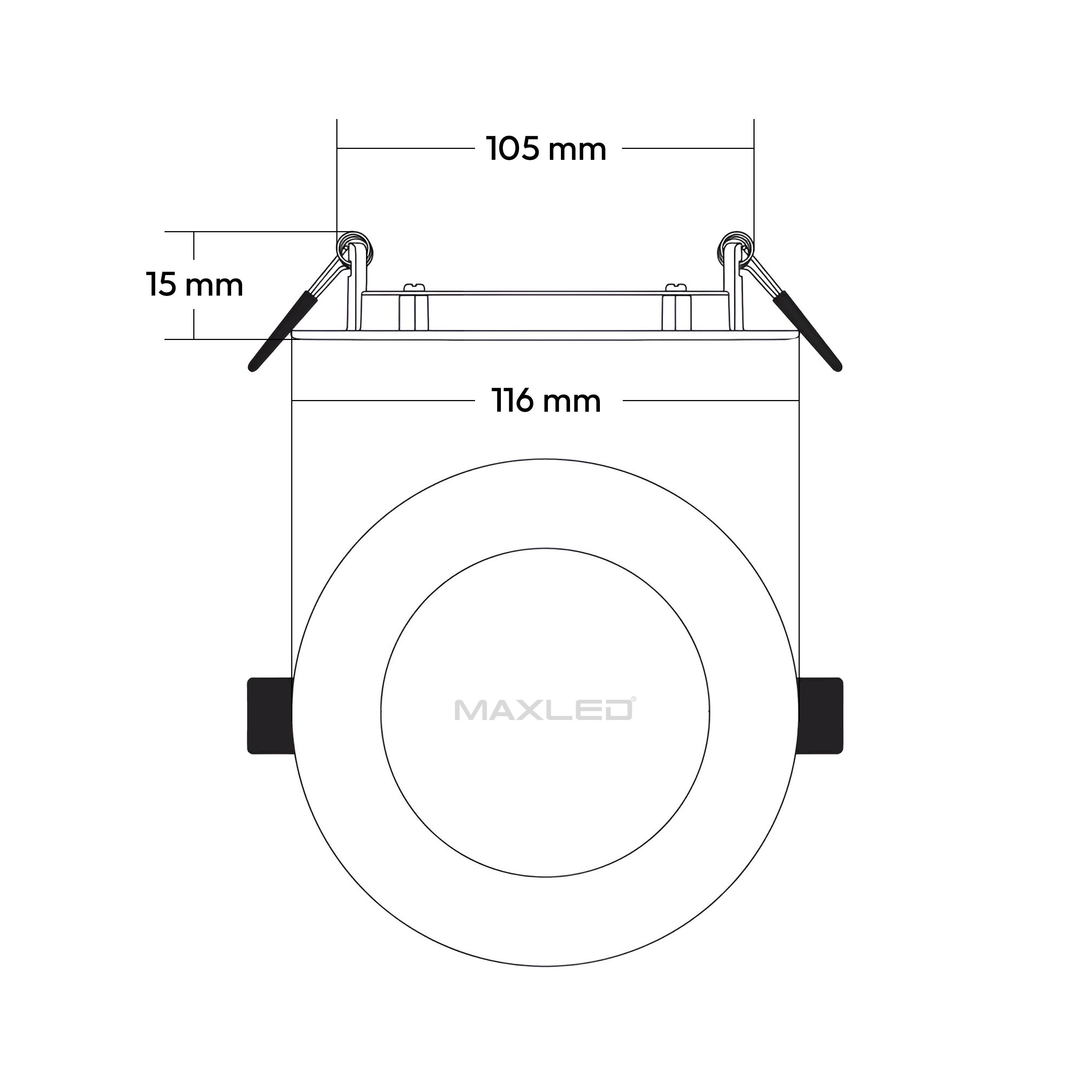 Sıva Altı Yuvarlak LED Panel Beyaz Kasa - 6W 6500K - Maxled MX-1002B