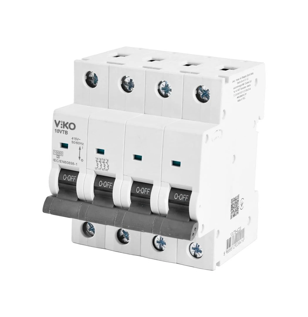 Otomatik Sigorta C Tipi 10A 4 Fazlı 10kA Viko 10VTB-4C10