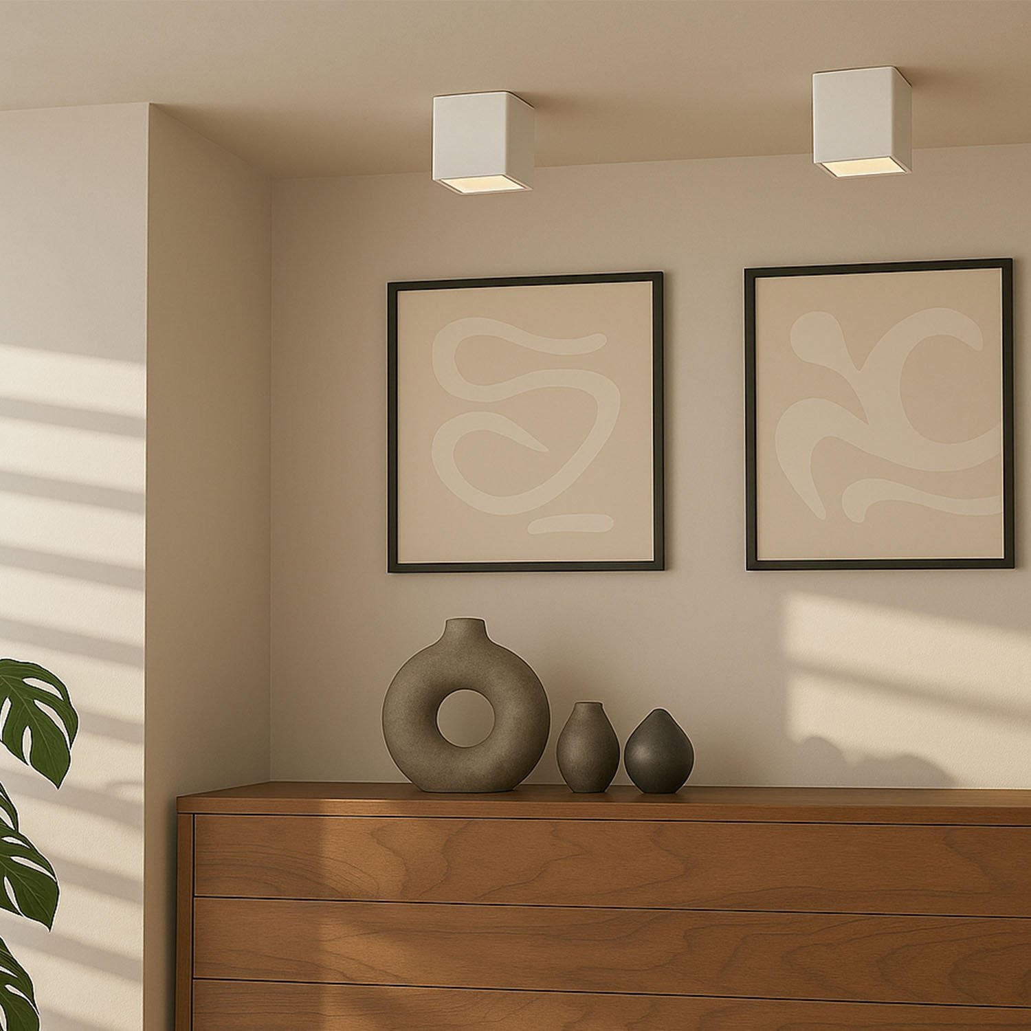 Kare Dekoratif Armatür Beyaz-Platin Maxled MX-3524 (100mm)