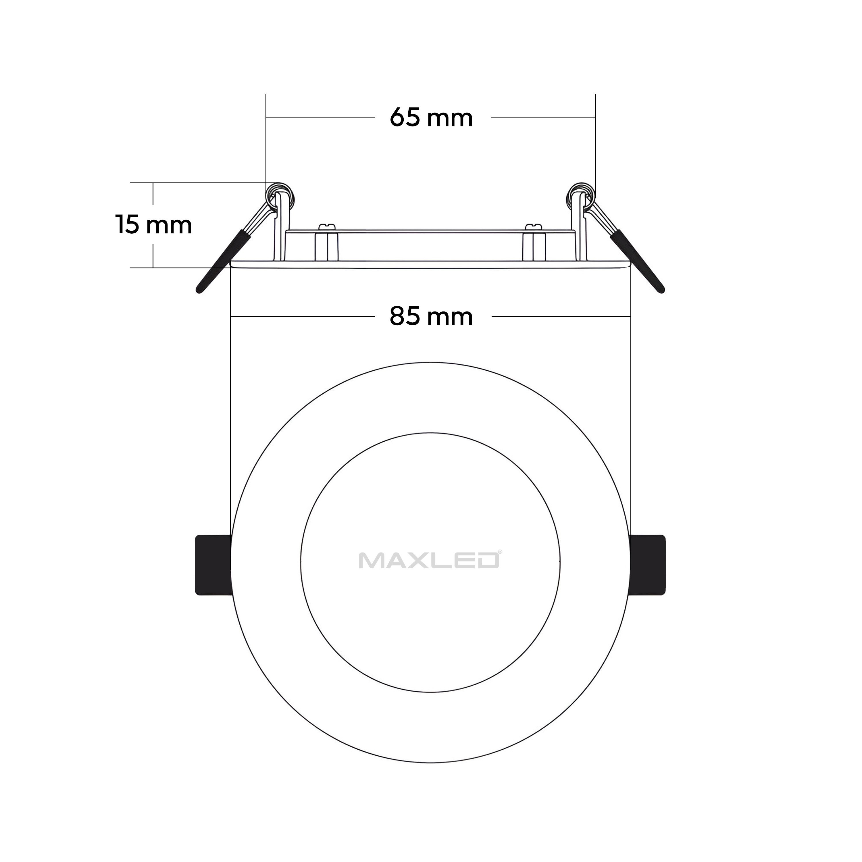 Sıva Altı Yuvarlak LED Panel Beyaz Kasa - 3W 6500K - Maxled MX-1000B