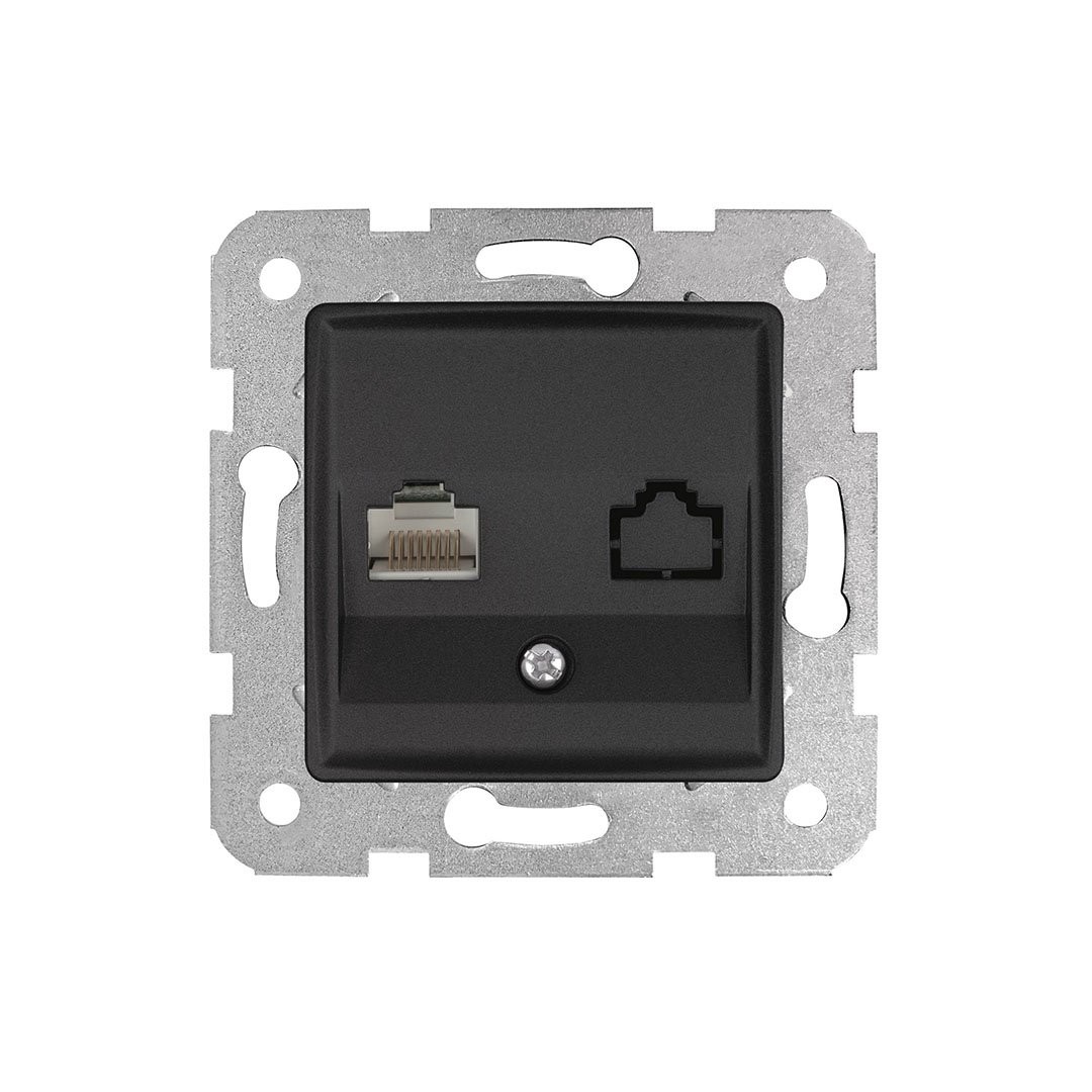 Viko Linnera Life Gece Siyahı Tekli Data Prizi (RJ45 CAT5E) - 90444032