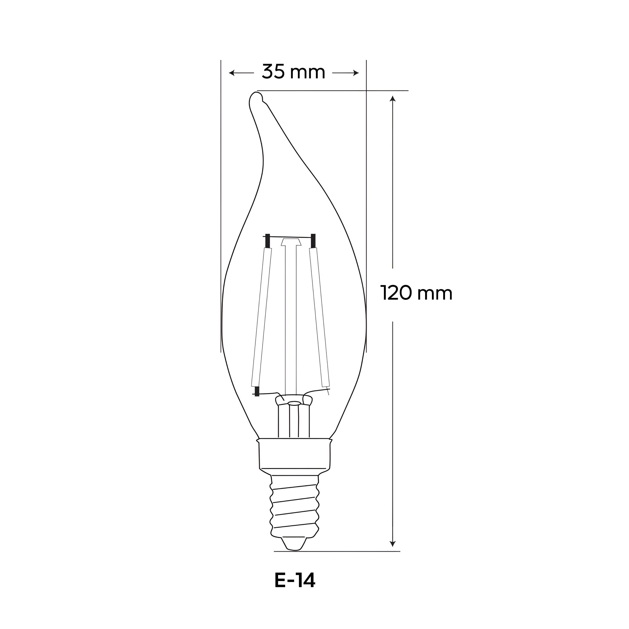 LED Kıvrık Buji Rustik Ampul - 4W Amber - Cata CT-4281