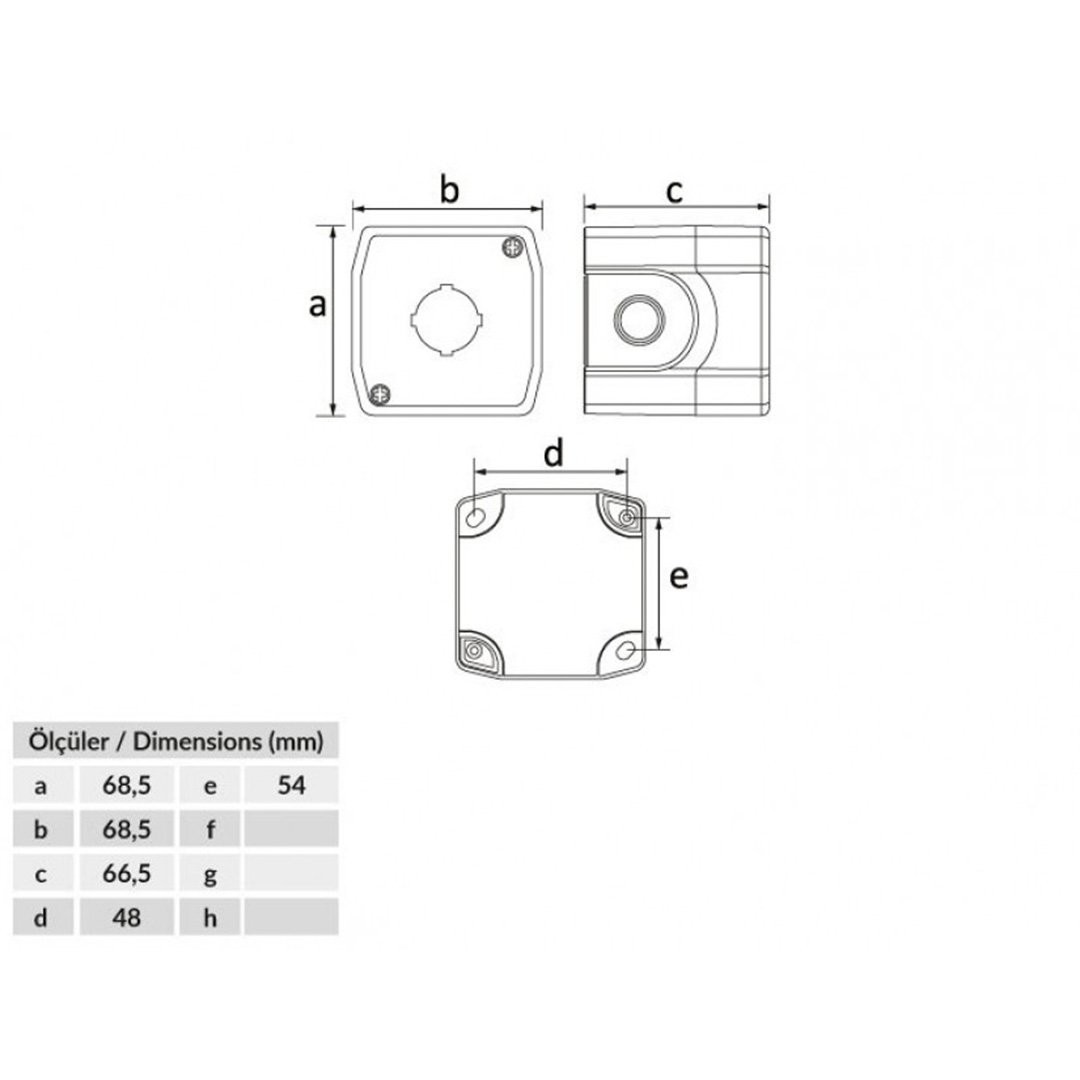 Tekli Buton Kutusu IP44 - Bemis BT3-1000-0002